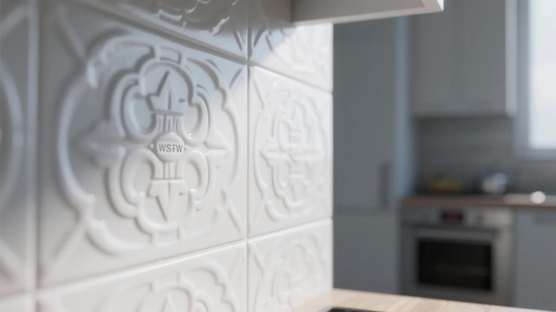 4. Patterned White Tiles for Texture