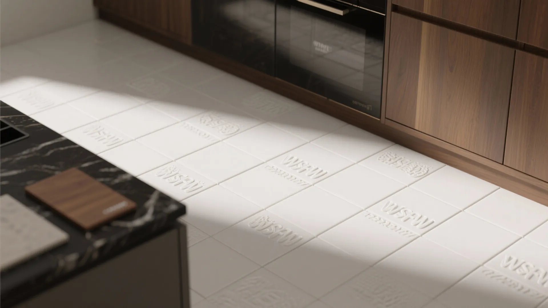 3. Patterned White Tiles for Subtle Interest