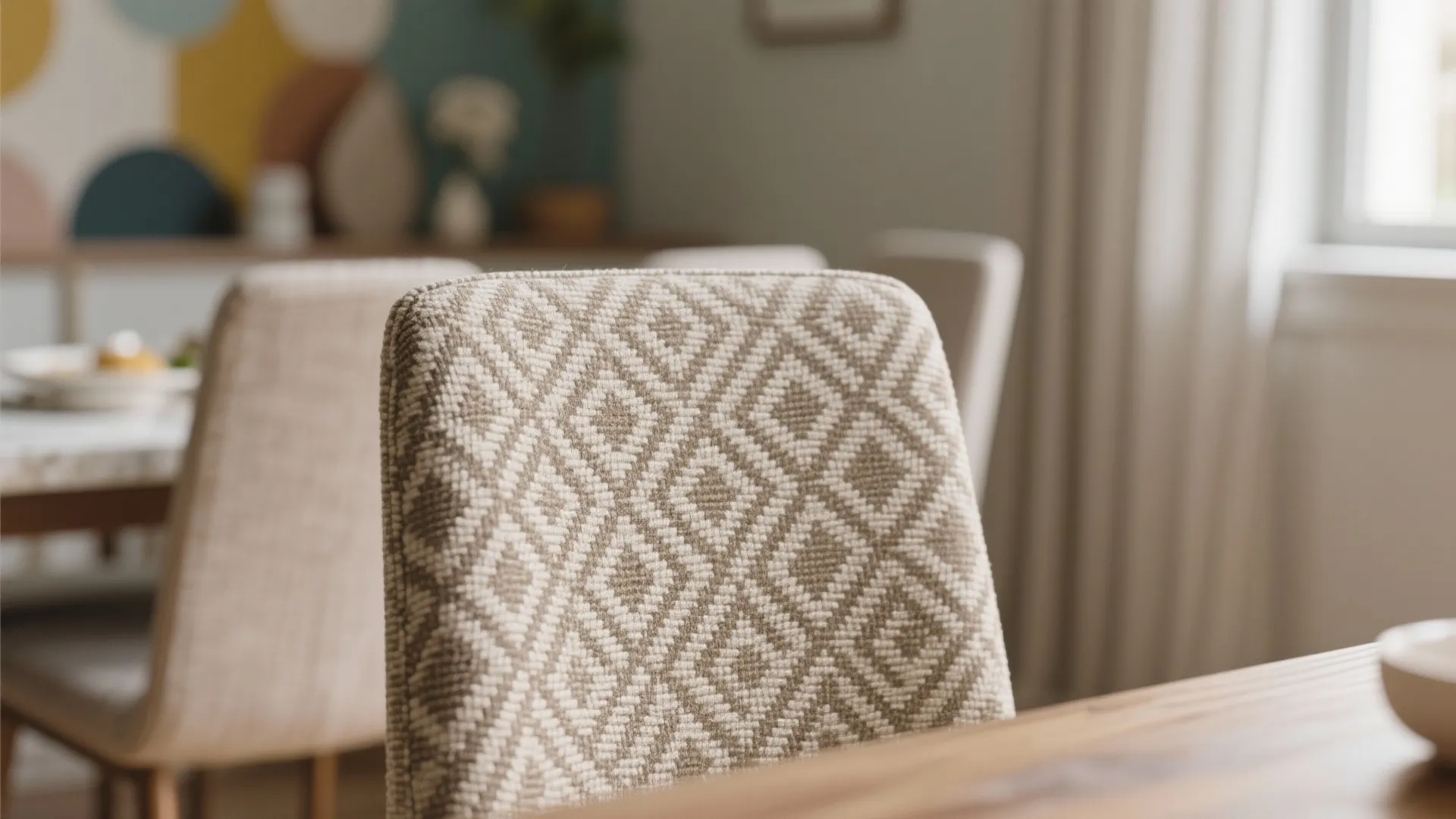 Tip 3: Patterned Woven Upholstery
