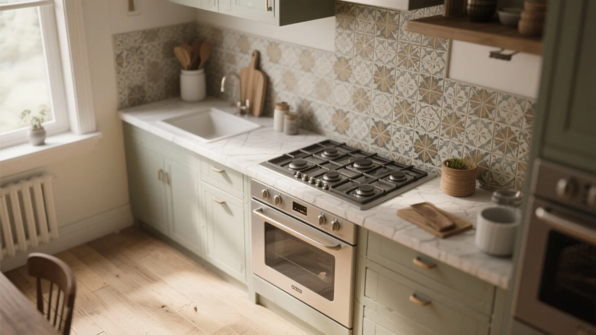 1. Patterned Tiles to Define Zones