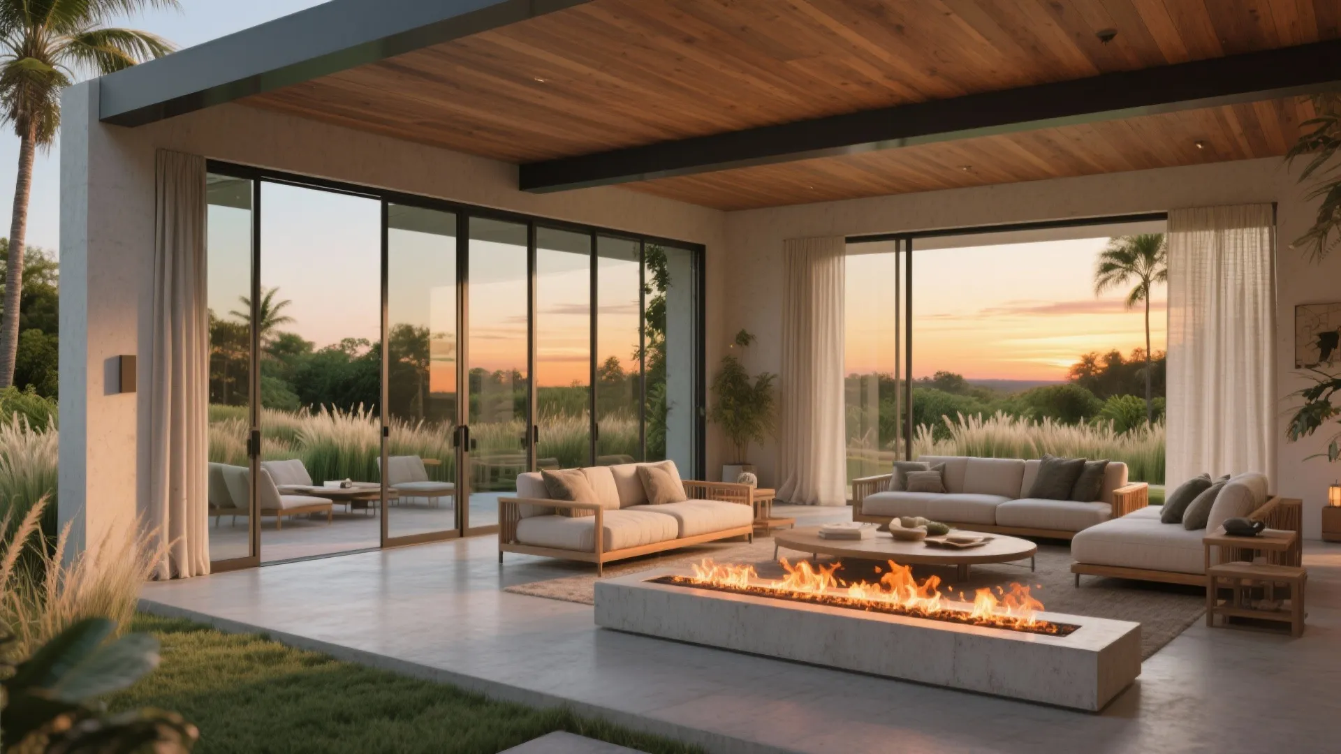 Indoor–outdoor pavilion living