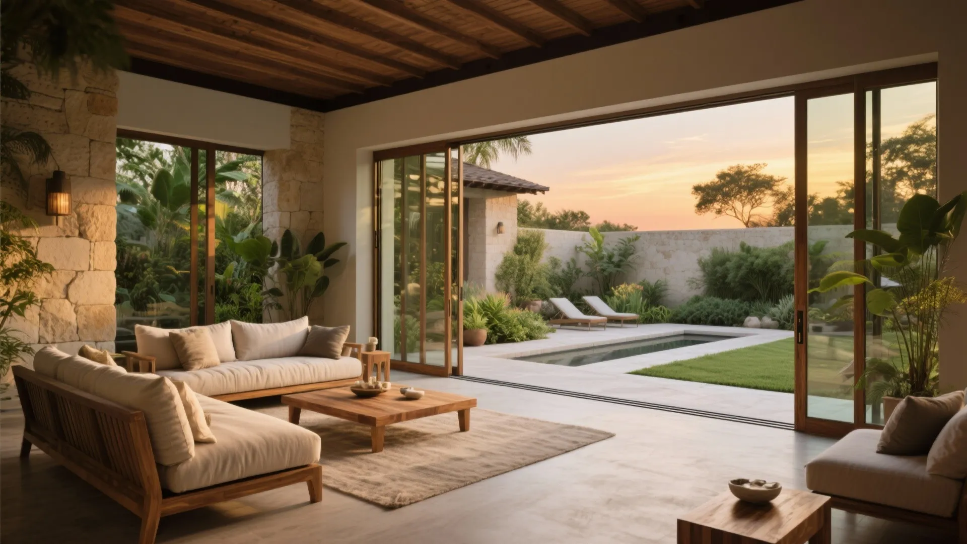 Indoor–outdoor pavilion living