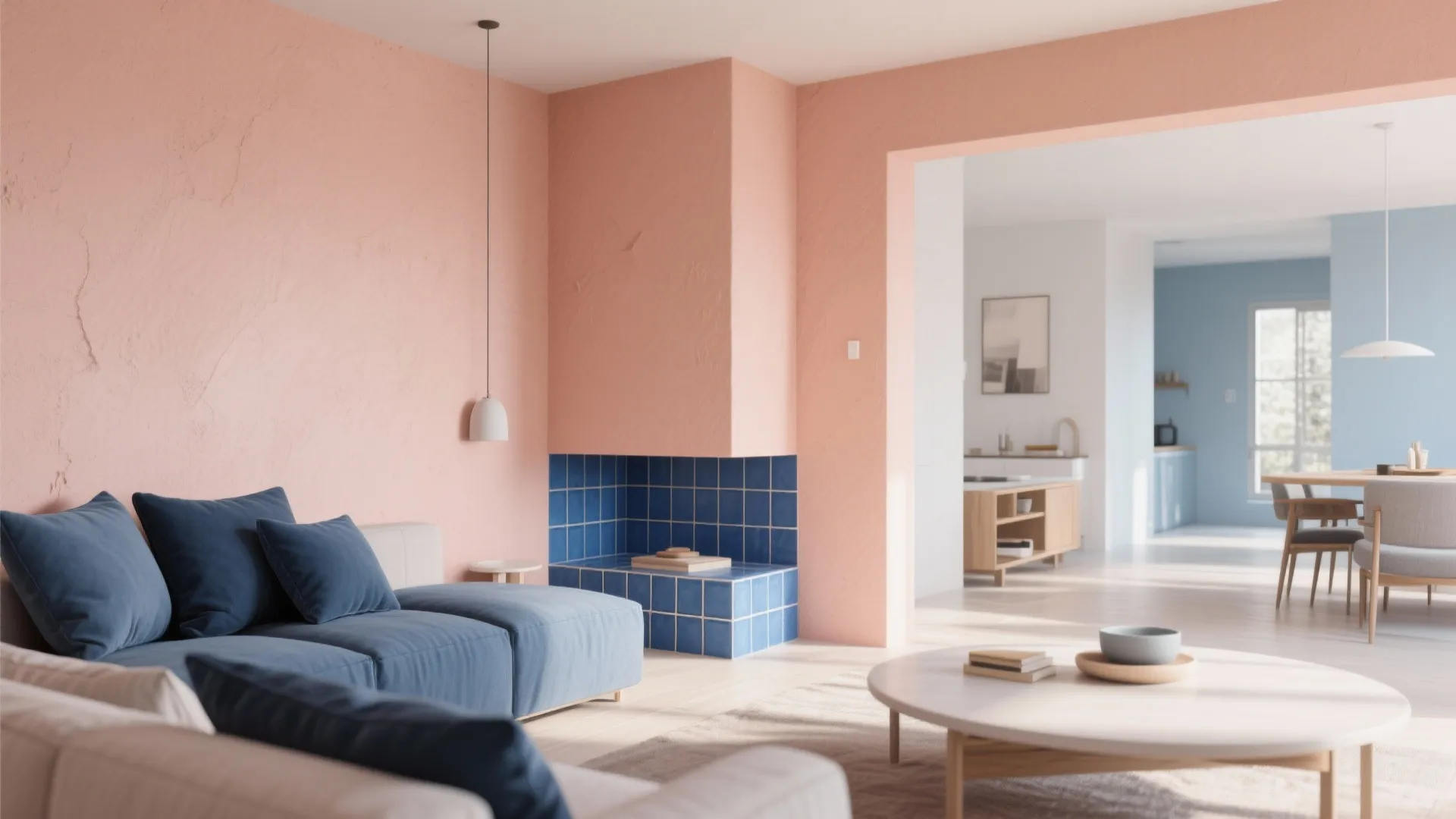 5. Peaches with Cool Blues for a Fresh Twist