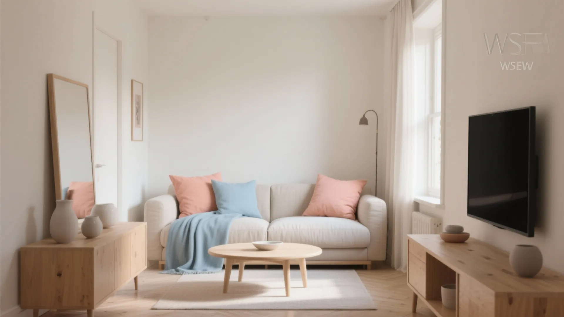 Pastel Peach and Powder Blue Accents