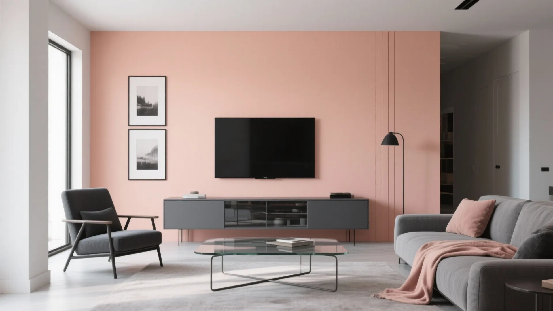 Peach + Charcoal Grey for Modern Contrast