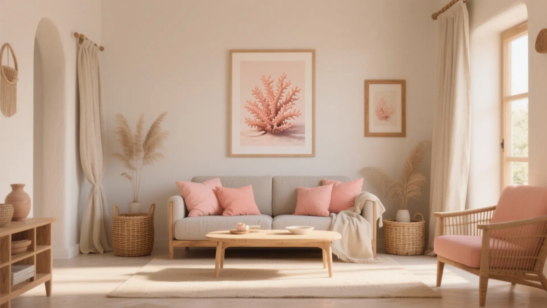 Sunlit Peach, Coral, and Sand