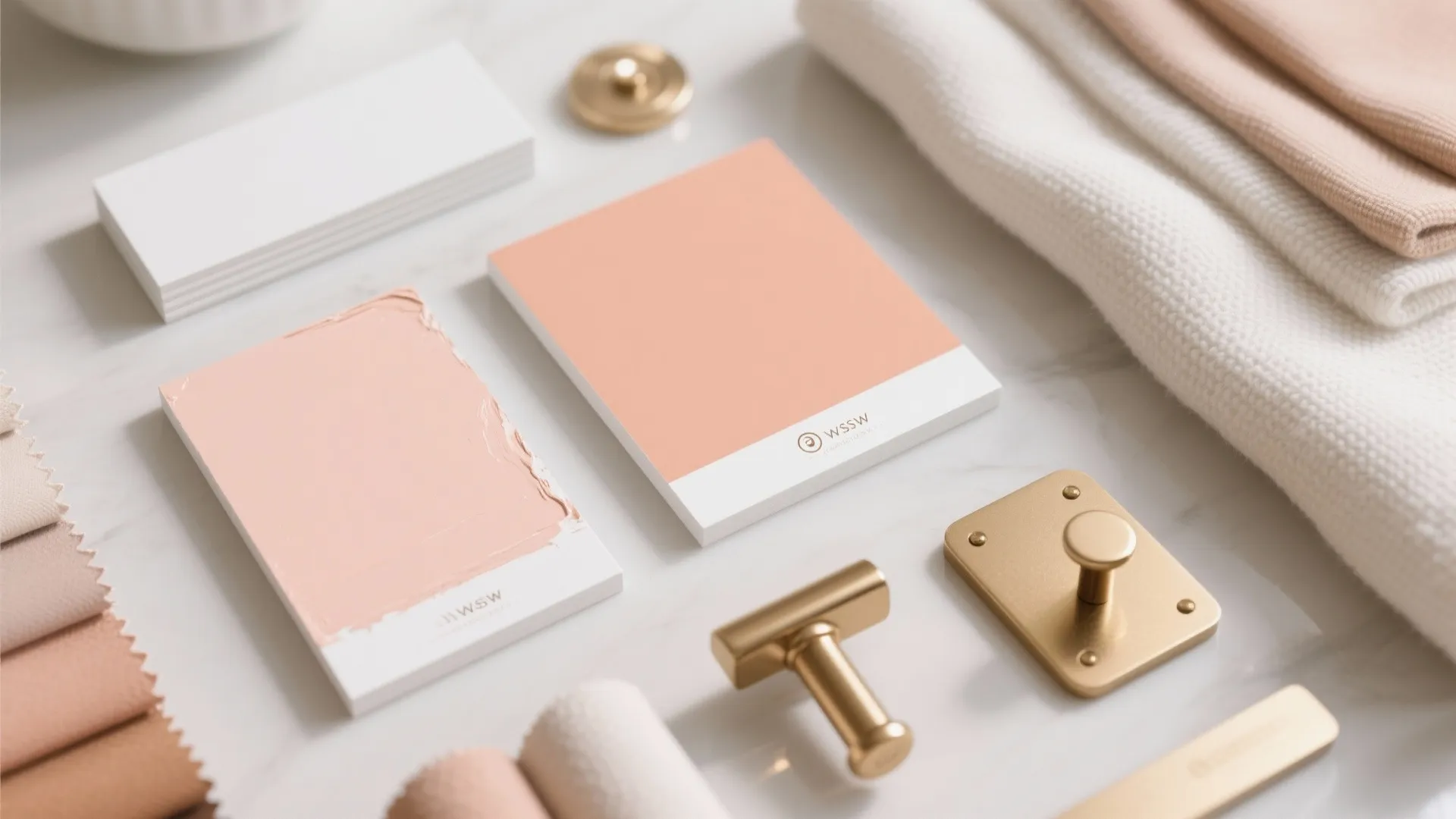 Peach Fuzz + White + Brass (Soft Glow Palette)