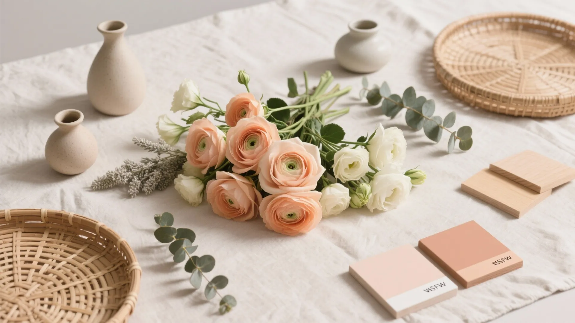 Soft Peach-and-Sage Floral Palette