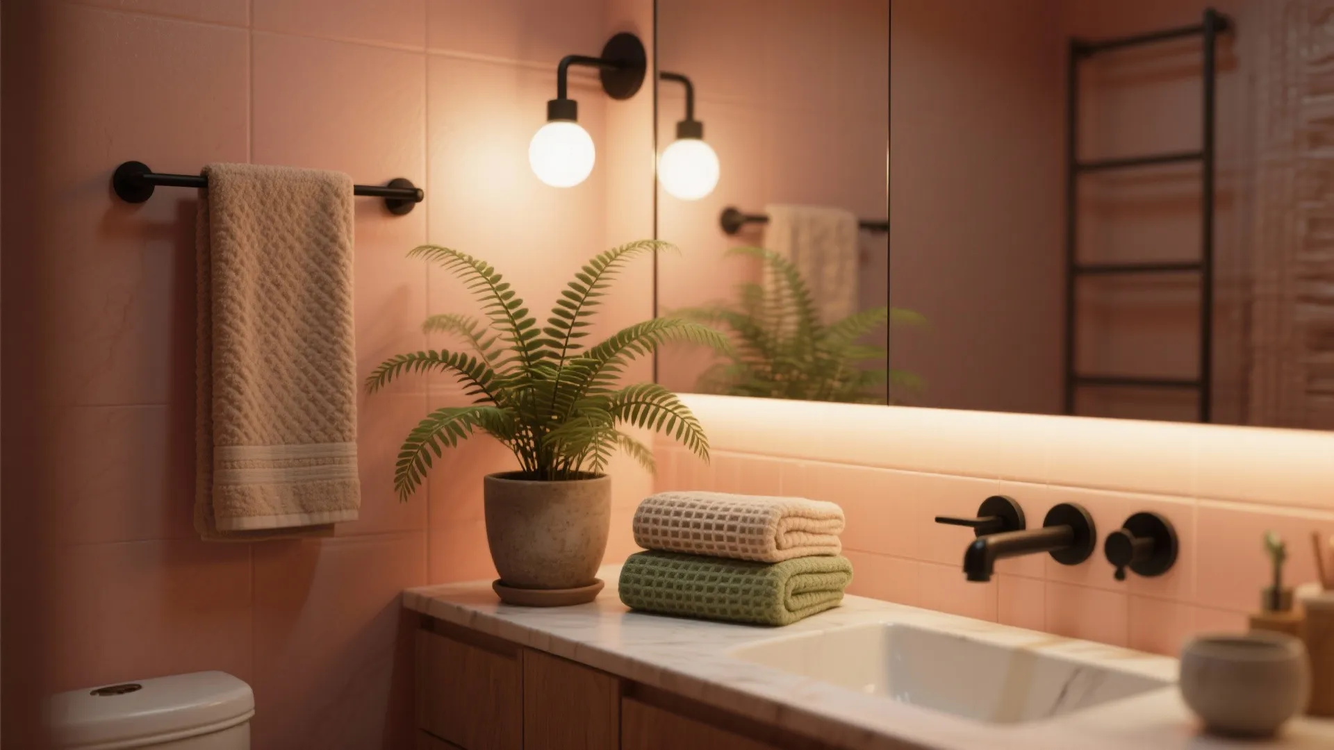 5. Greenery, Textiles, and Lighting to Tone Down Sweetness