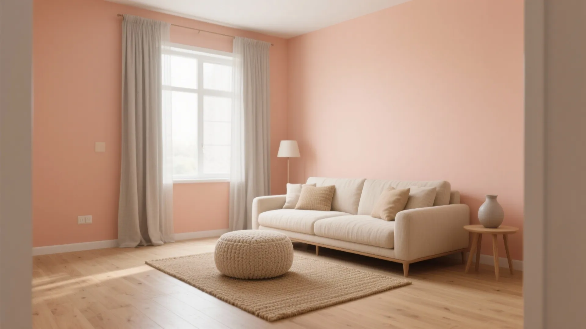 Peach + Warm Neutrals for Calm Living Rooms