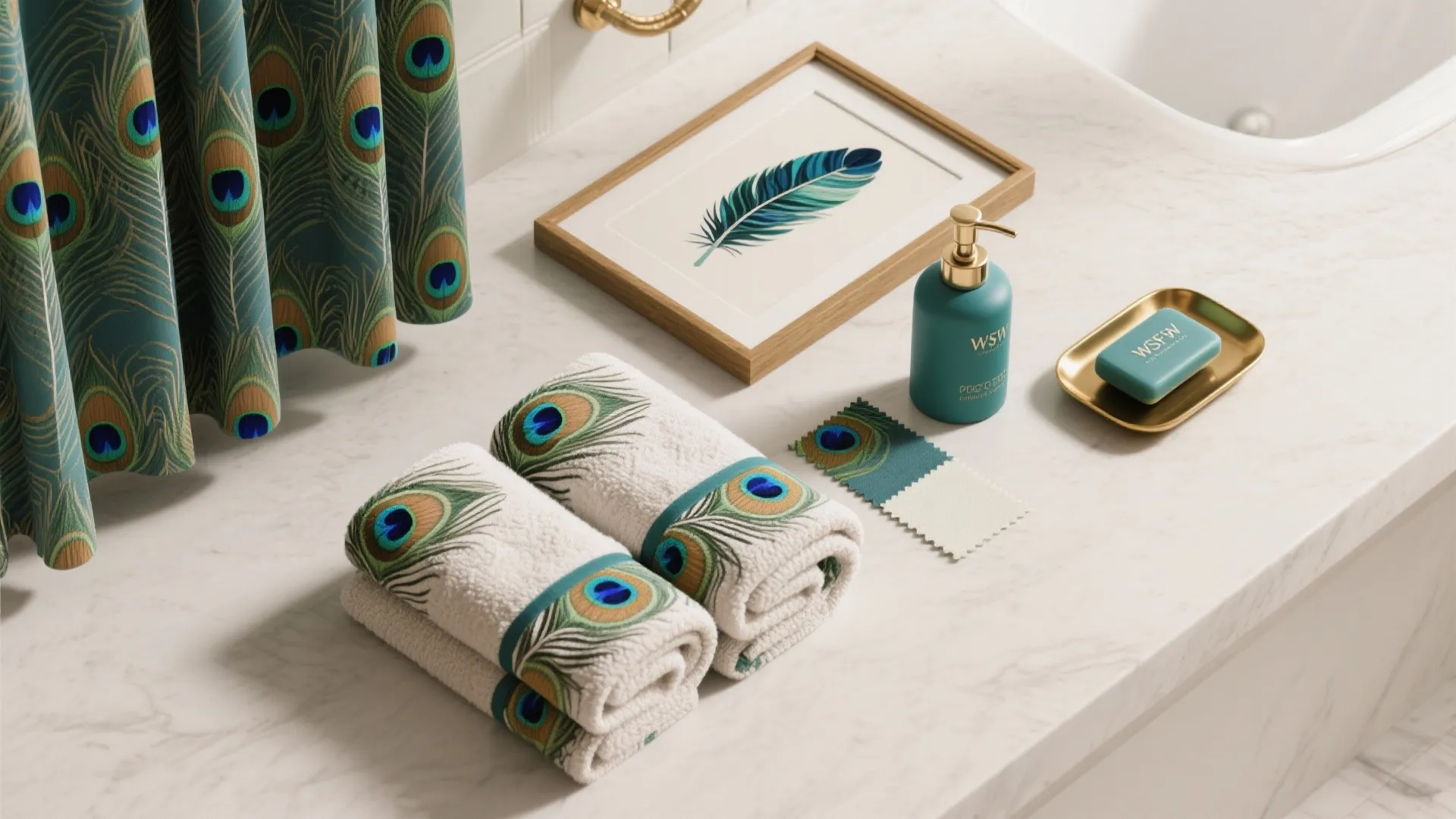 3. Peacock Feather Motif Accessories