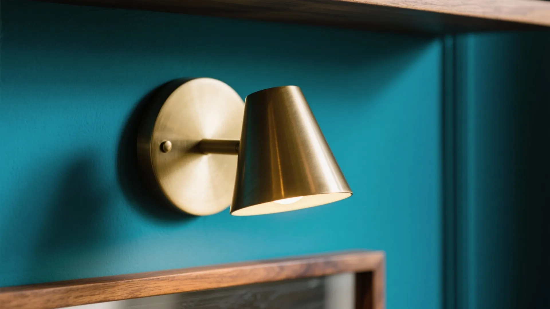 Peacock Blue with Brass and Wood