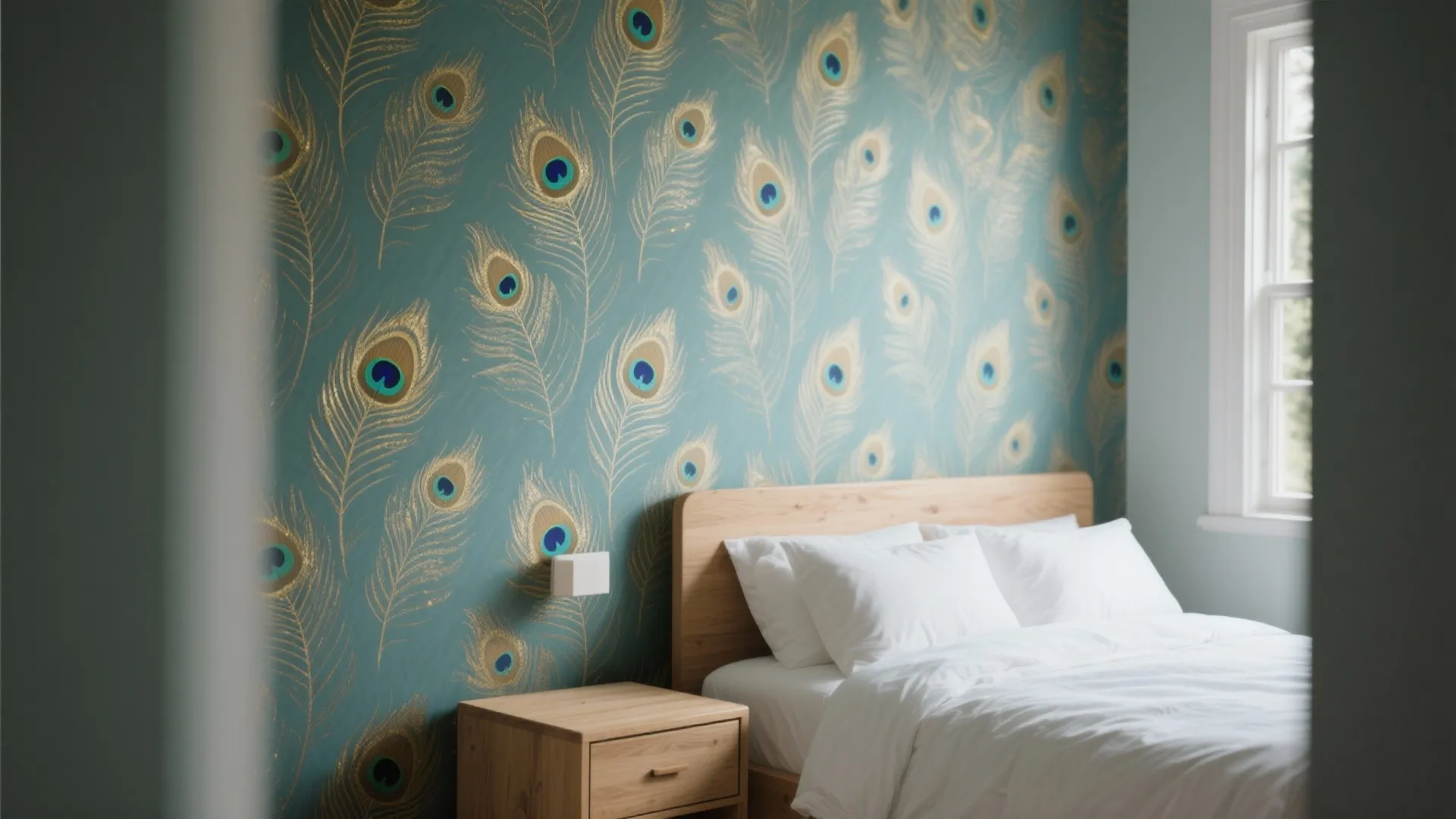 Peacock Feather Pattern Wallpaper