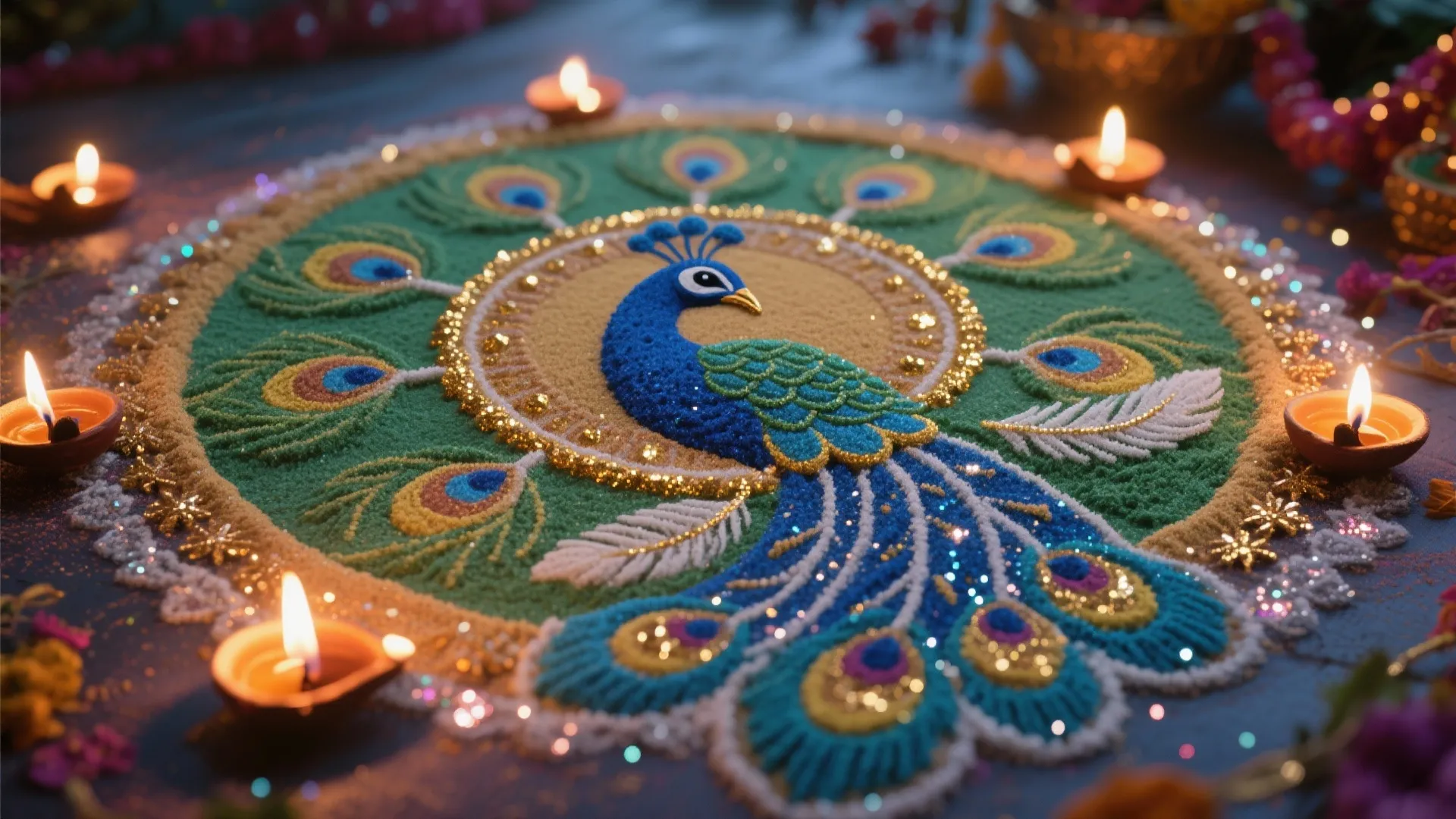 Peacock Motif Grandeur