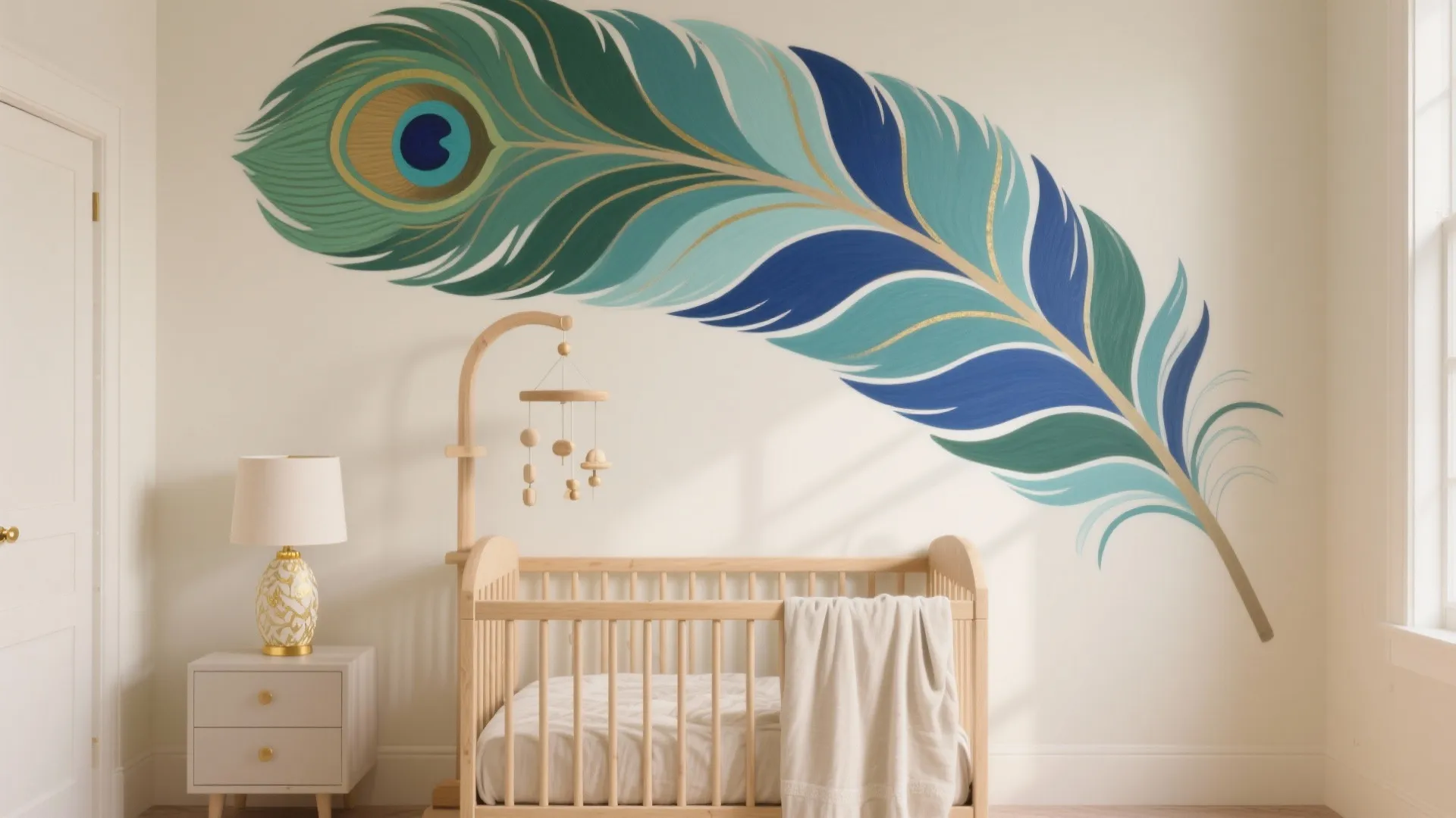 Peacock Feather Accent Wall