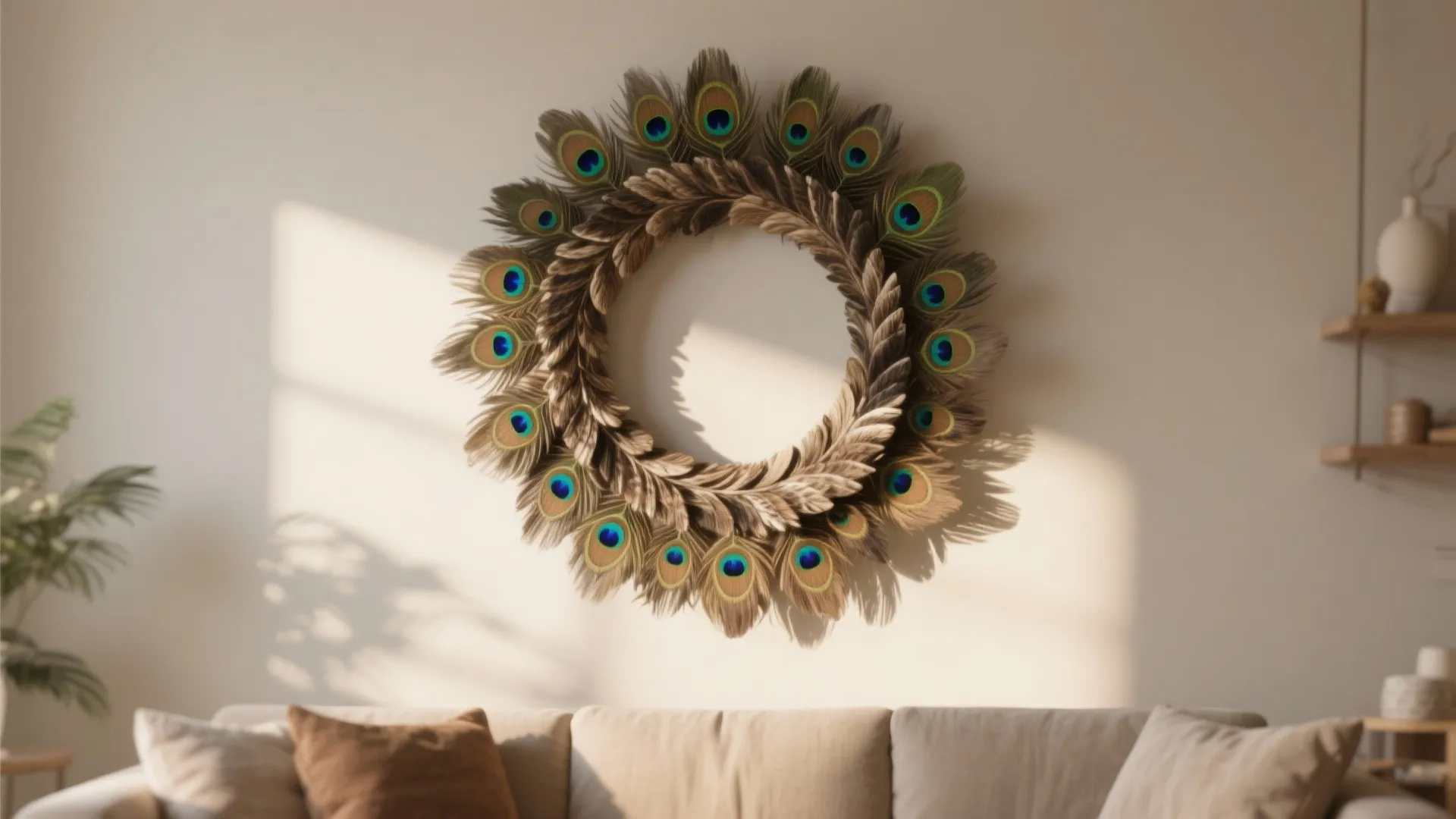 4. Peacock Feather Wreath