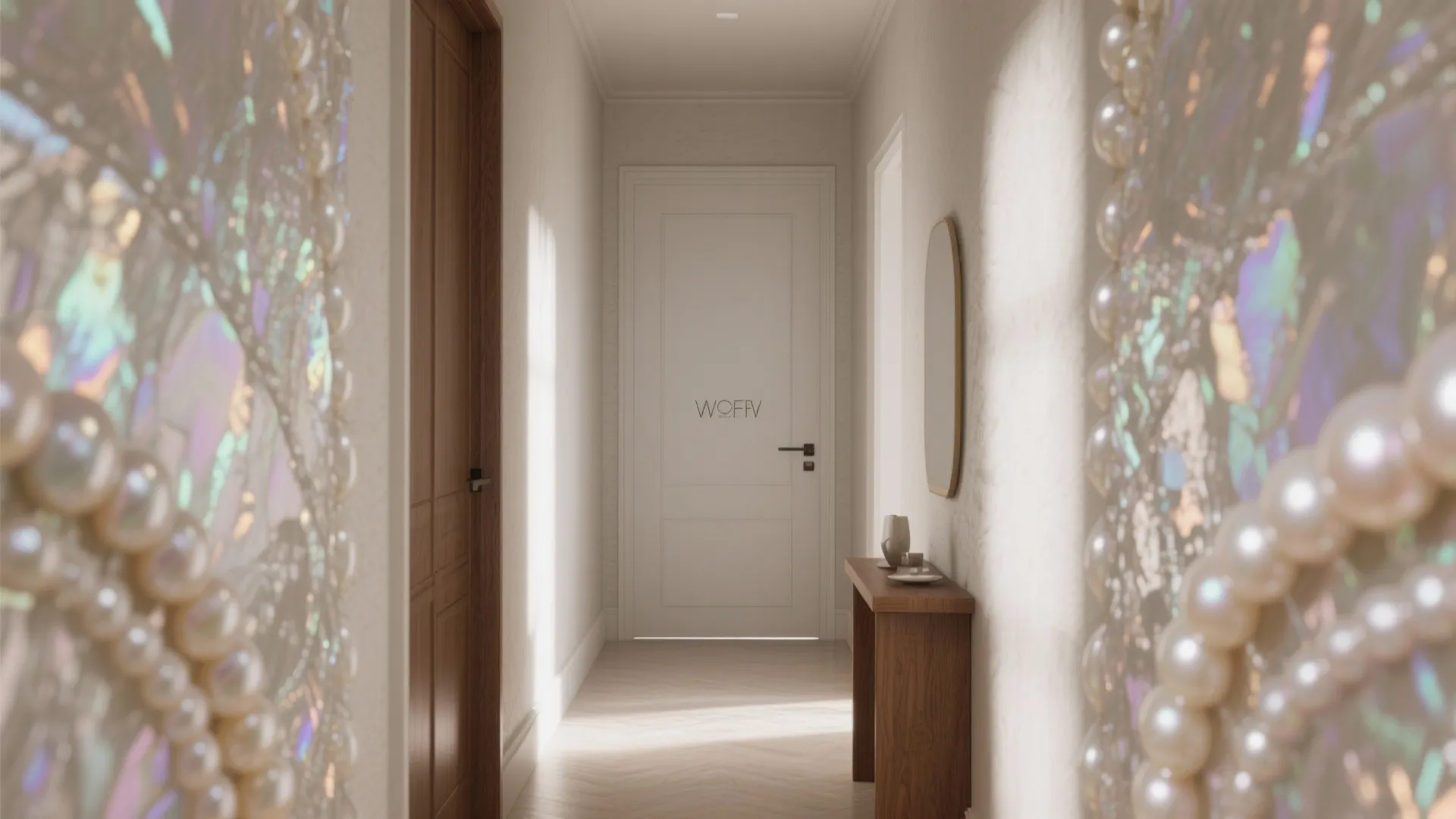 2. Pearlized Entry Walls for Light Play