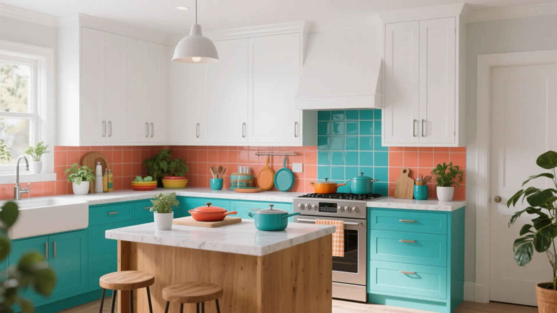 5. Use pearl white as a backdrop for bold accents