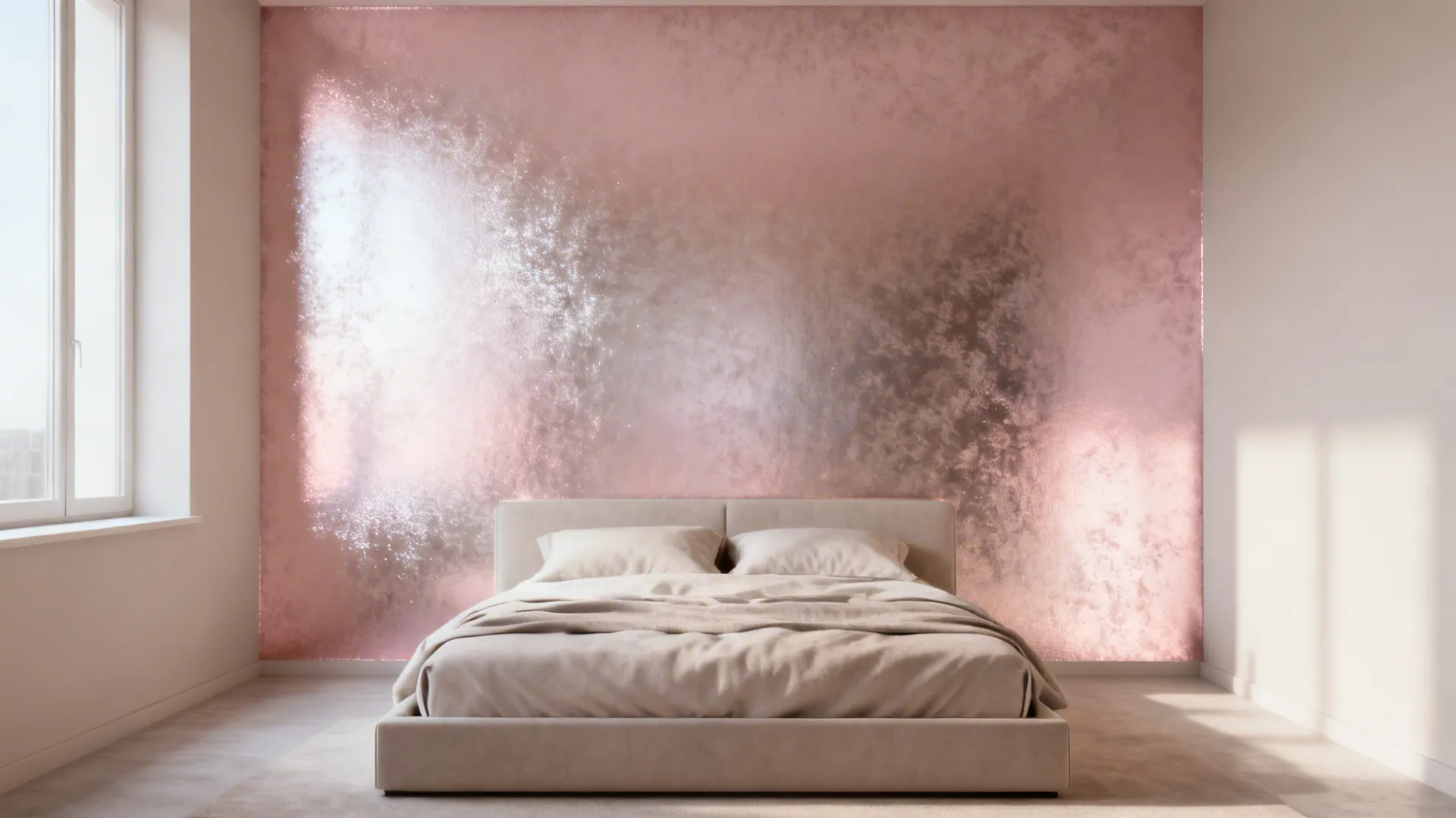 2. Statement wall with subtle shimmer