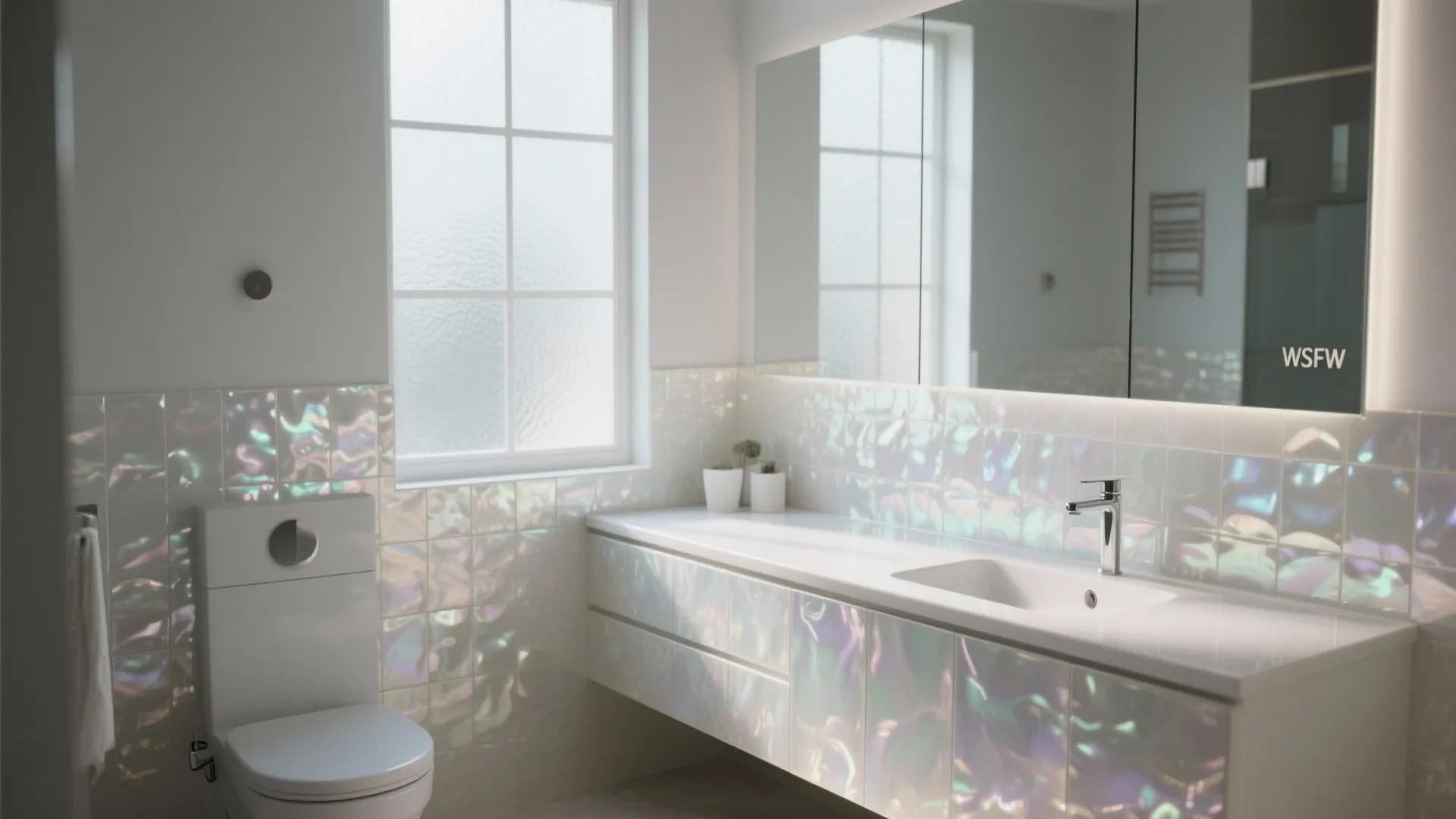 3. Pearlescent Sheen in Wet Areas