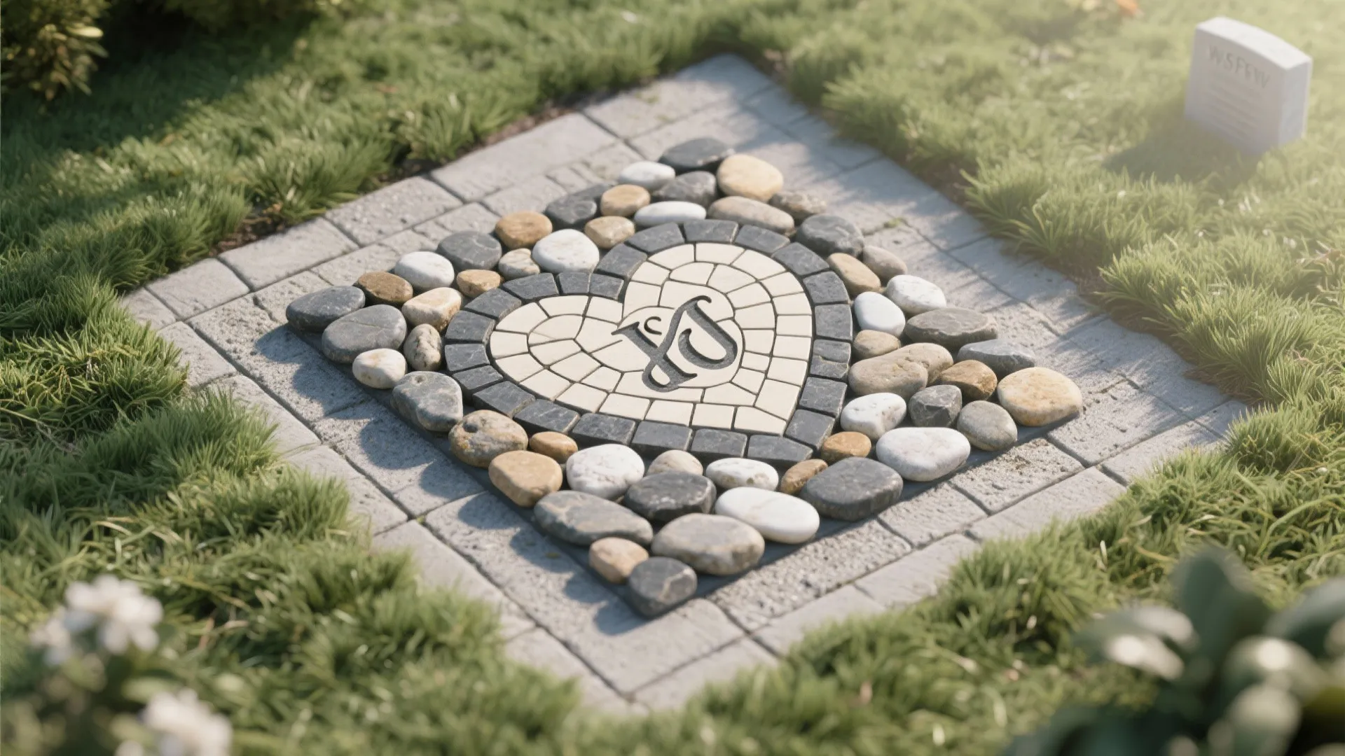 3. Pebble mosaic with a clear design