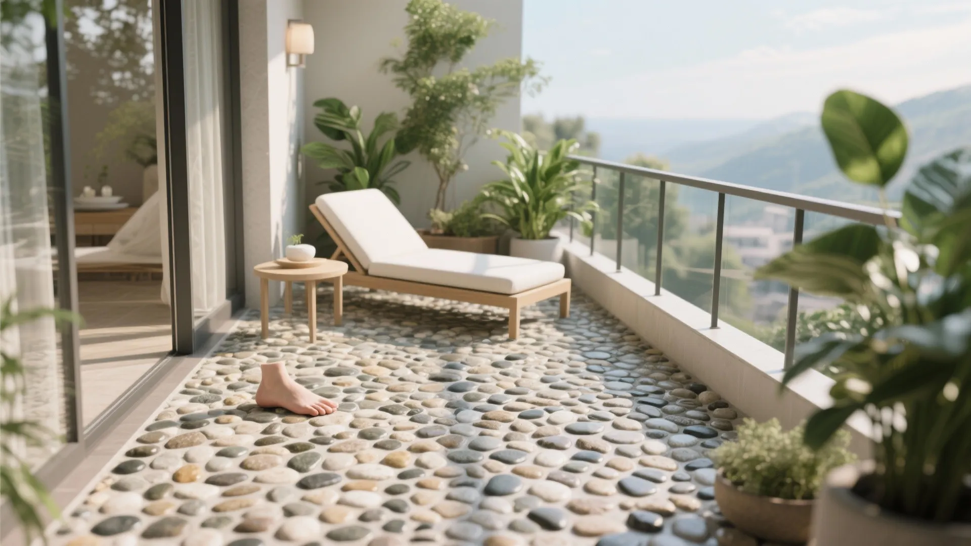8. Textured Pebble Mosaic Tiles