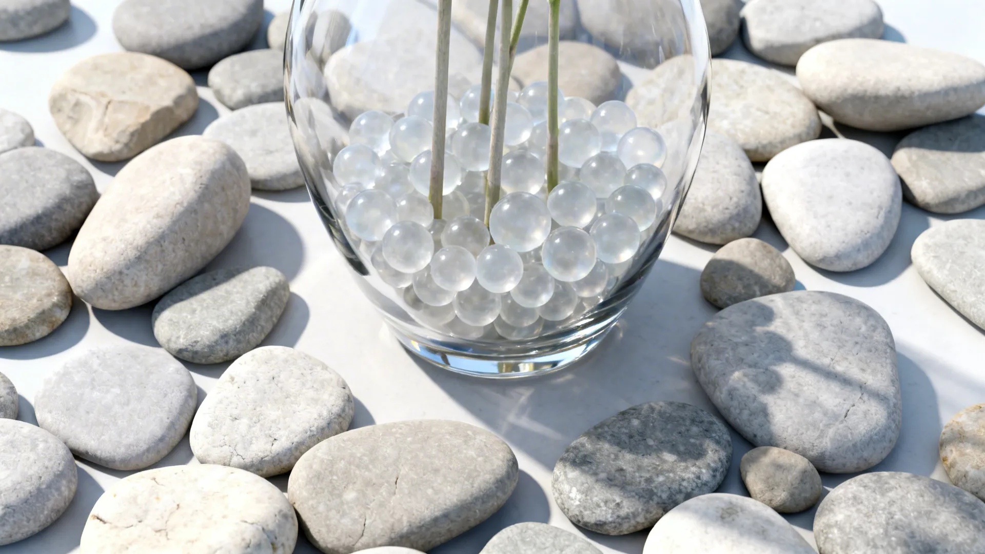 2. Decorative stones, pebbles, and glass beads