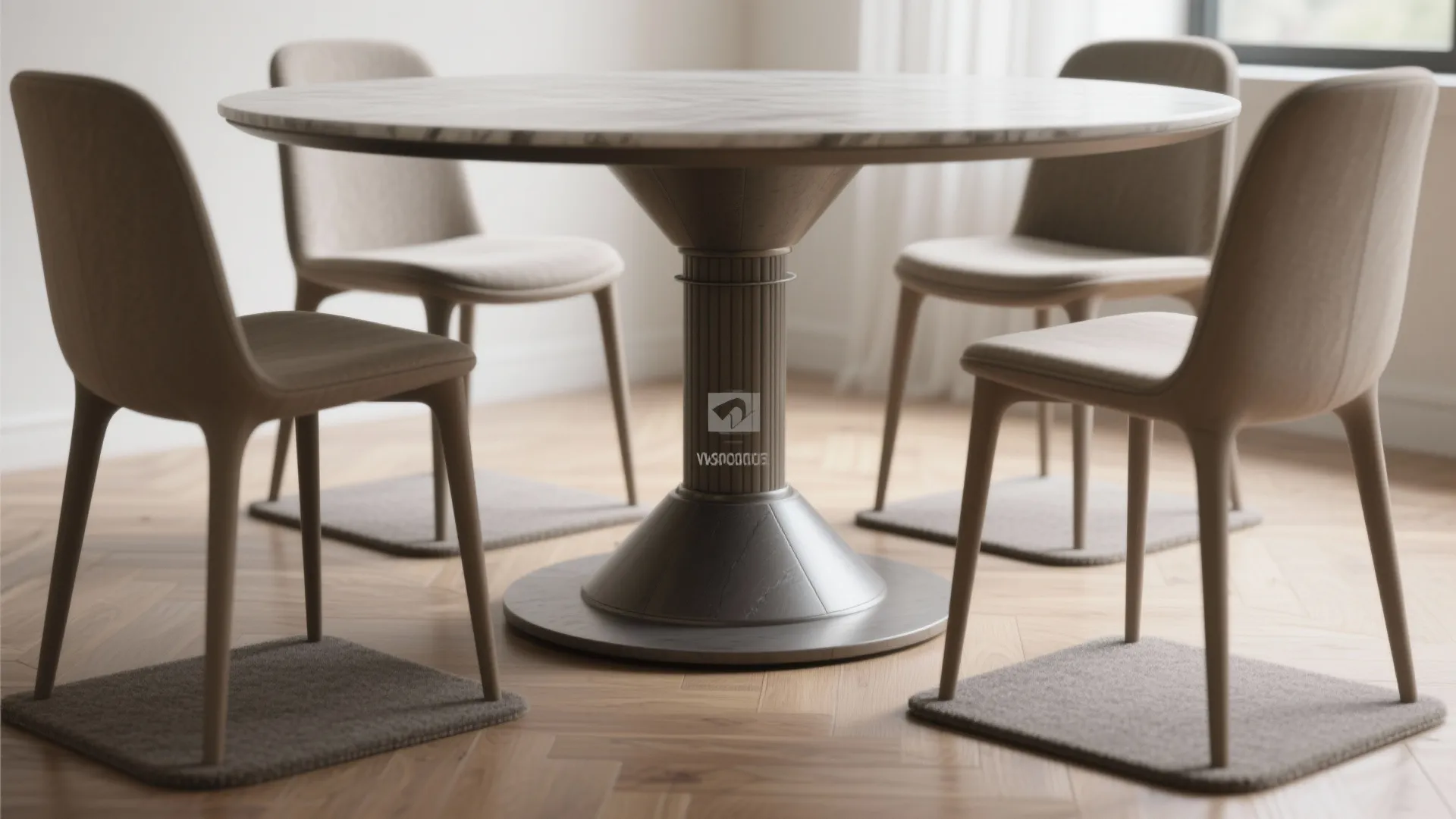 3. Pedestal base for legroom