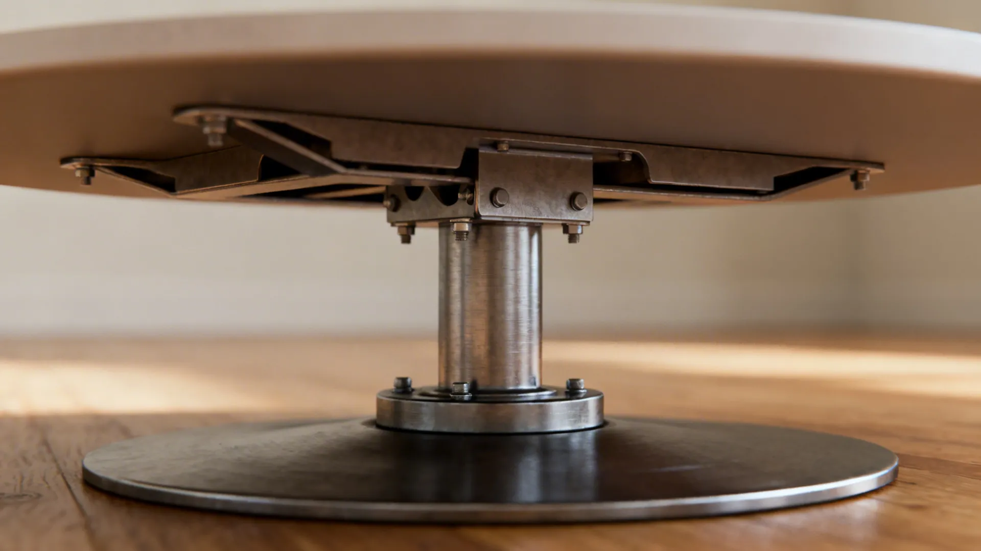 1) Slim pedestal tables for legroom