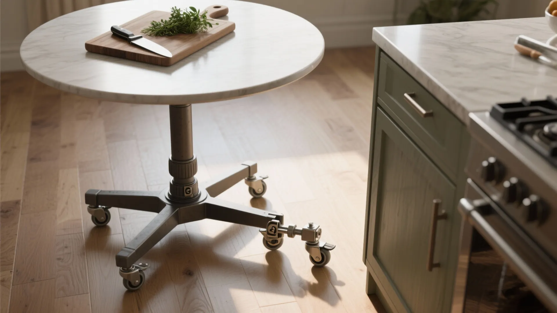 2. Pedestal Table on Locking Casters