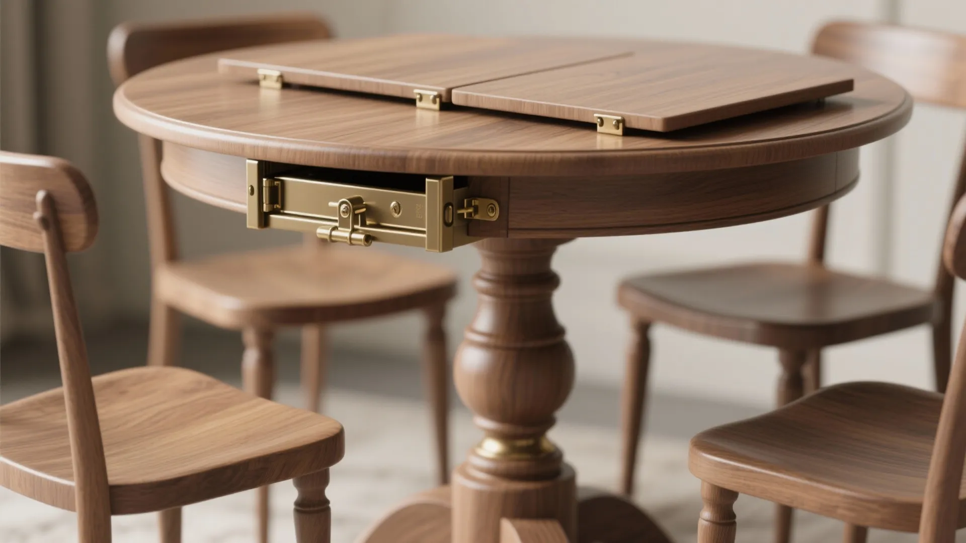 1. Pedestal small round table with drop leaves