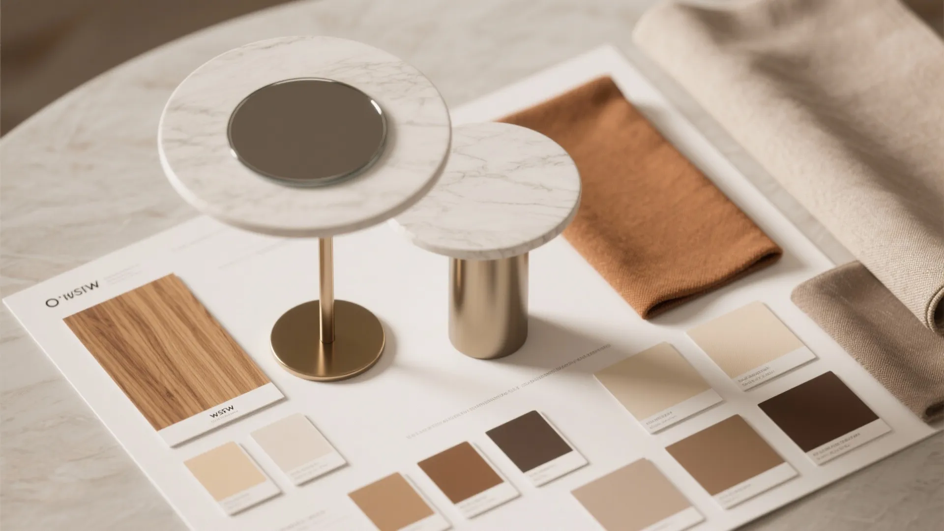 4. Mirror, Light Color, and Slim Pedestal Base