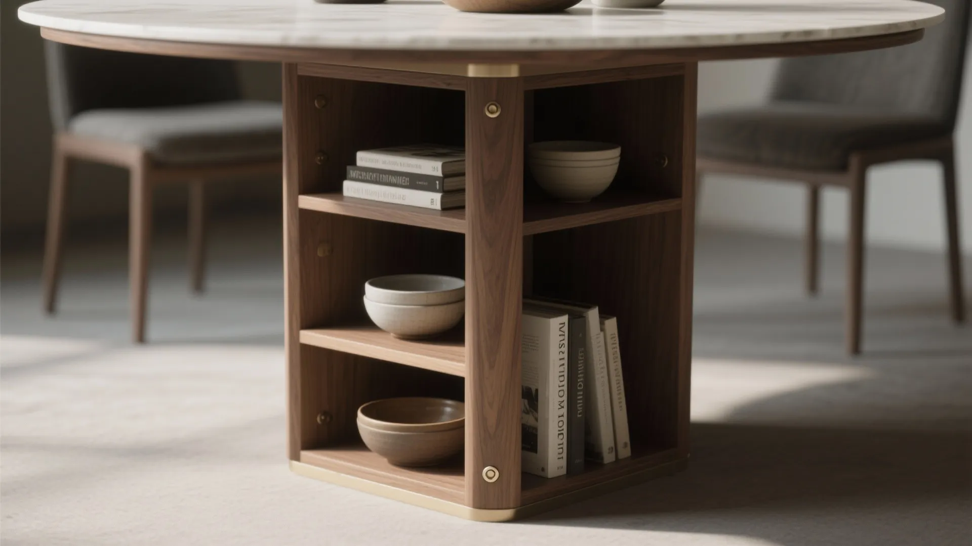 4. Pedestal table with storage column