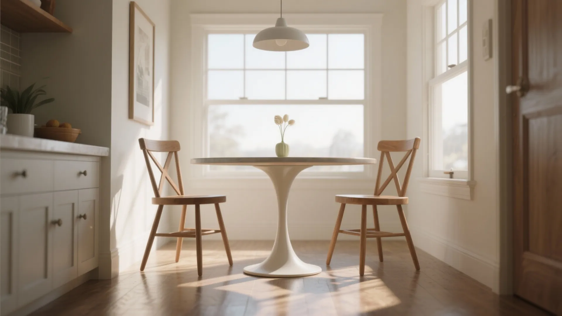 5. Scale with a pedestal table for better flow