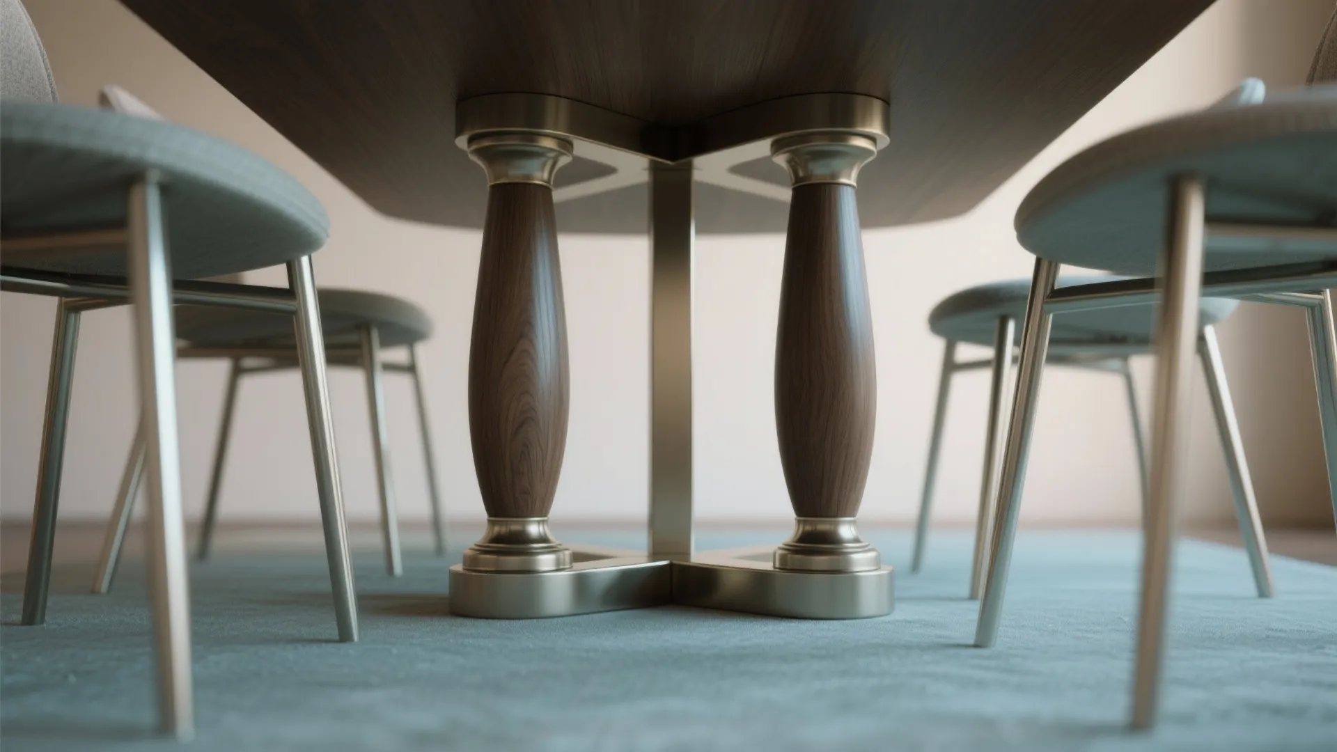 5. Pedestal rectangular table for better circulation