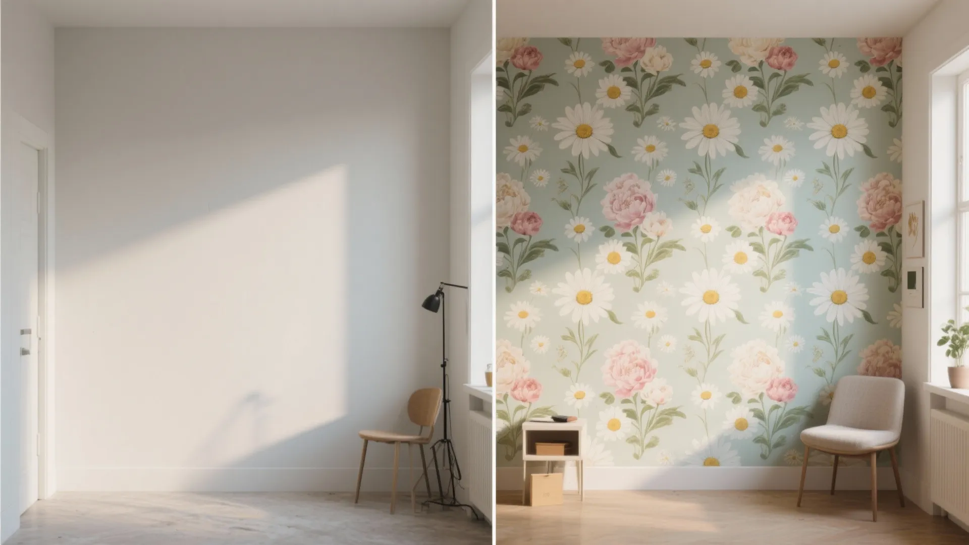 Peel-and-Stick Floral Wallpaper (Renter-Friendly)