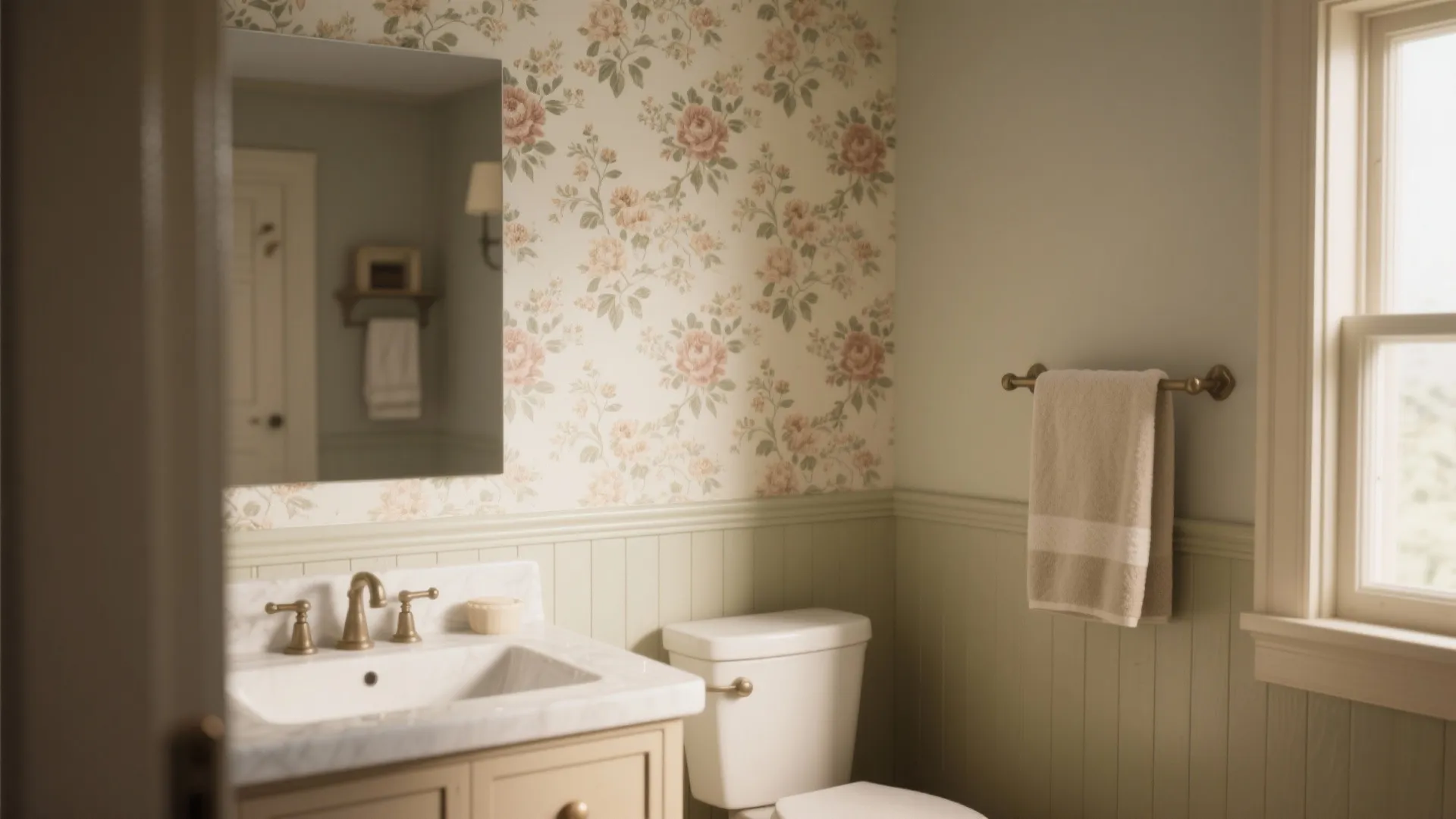 2. Peel-and-stick patterned wallpaper as an accent