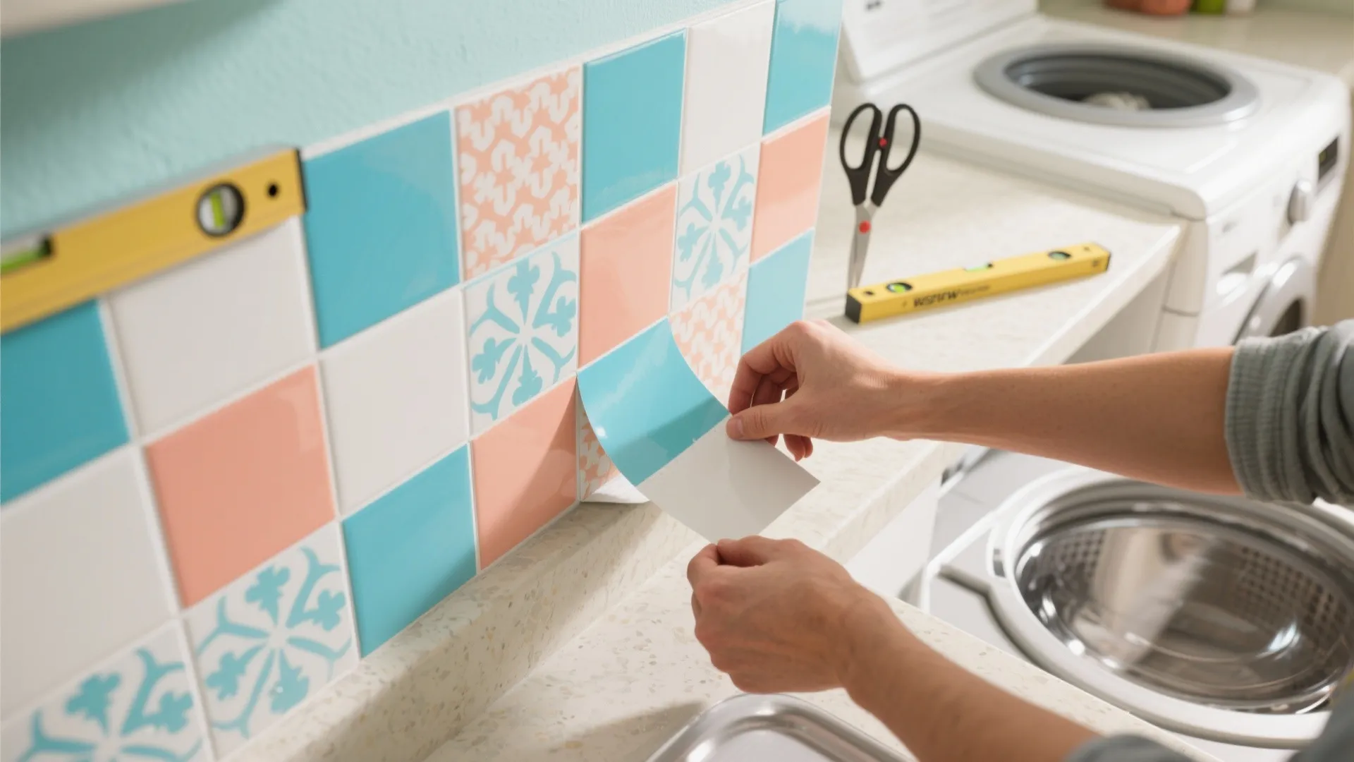 3. Peel-and-stick tiles or waterproof panels for quick refreshes