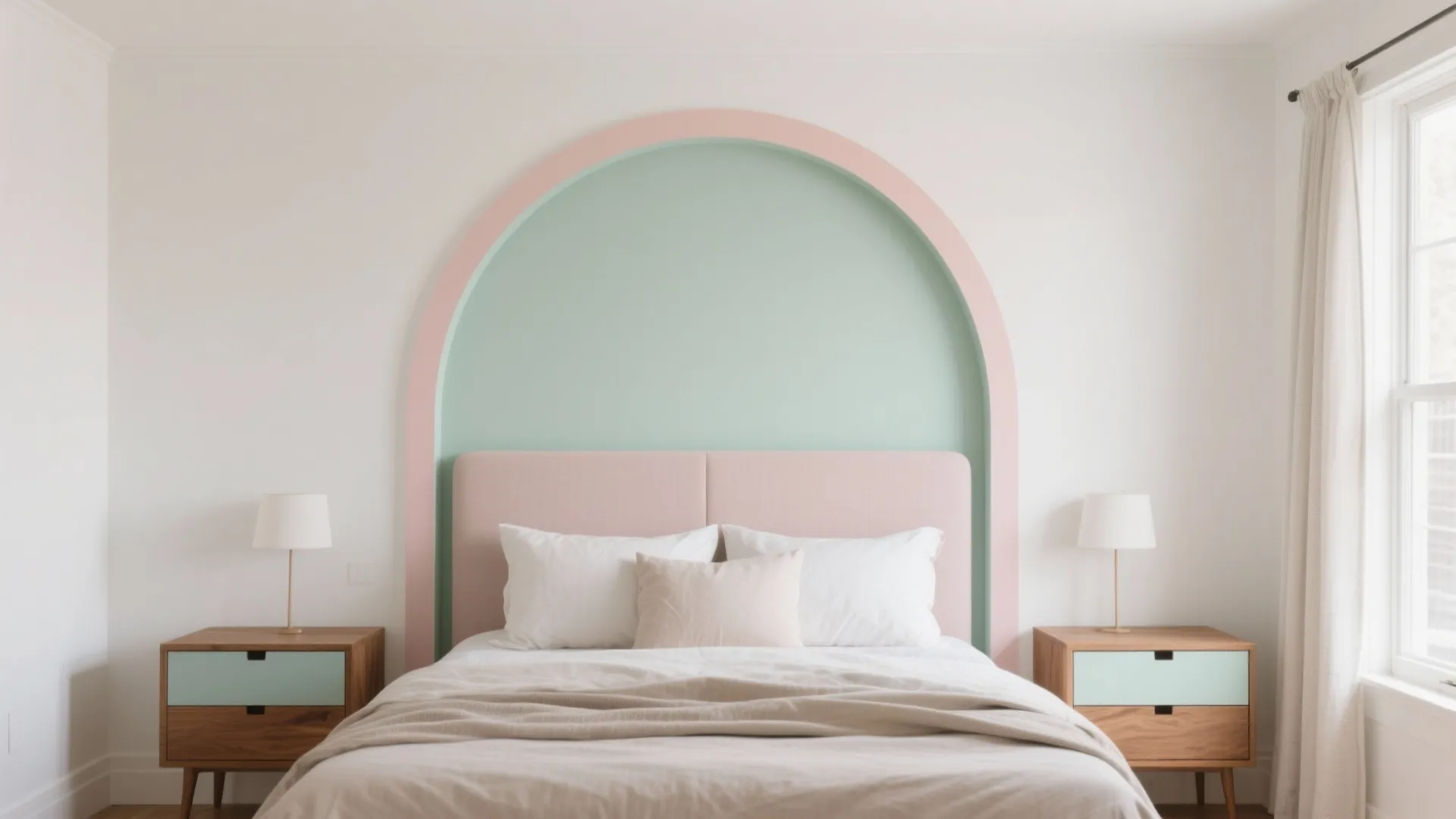 Peel-and-stick wallpaper and color blocking