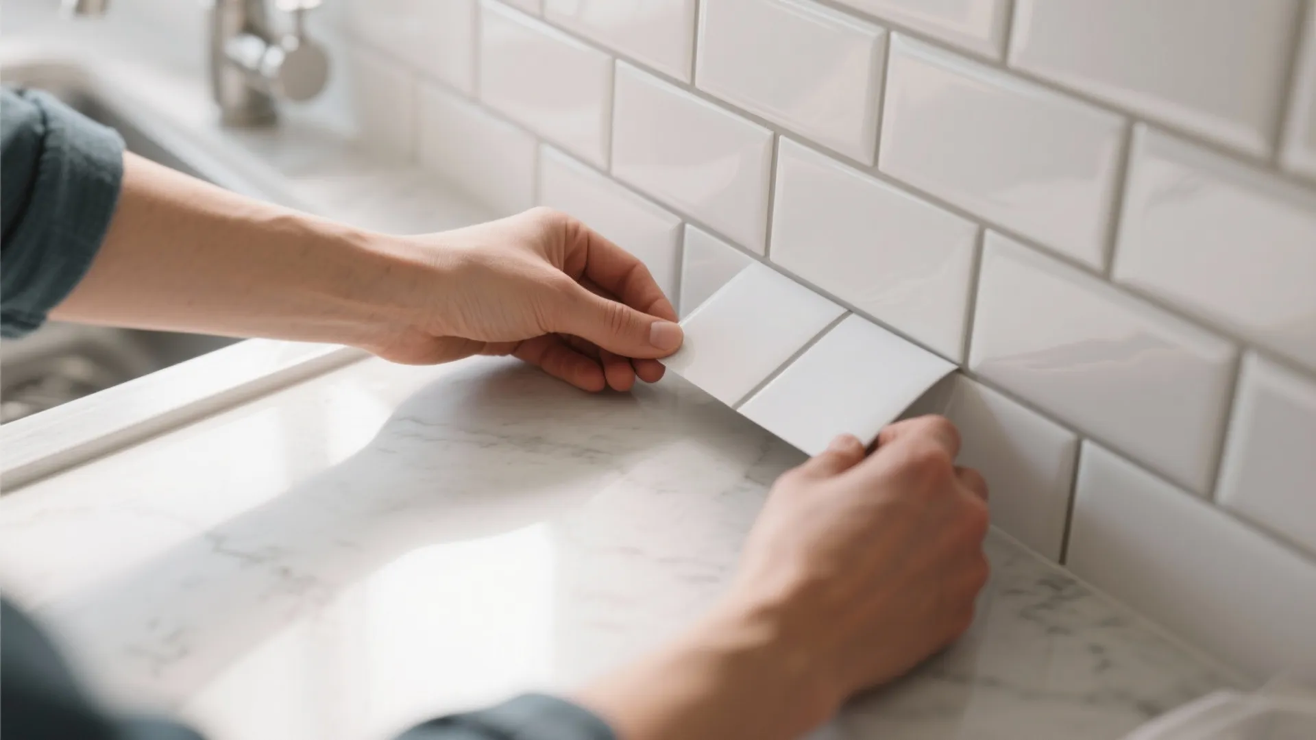 5. Install a Peel-and-Stick Backsplash