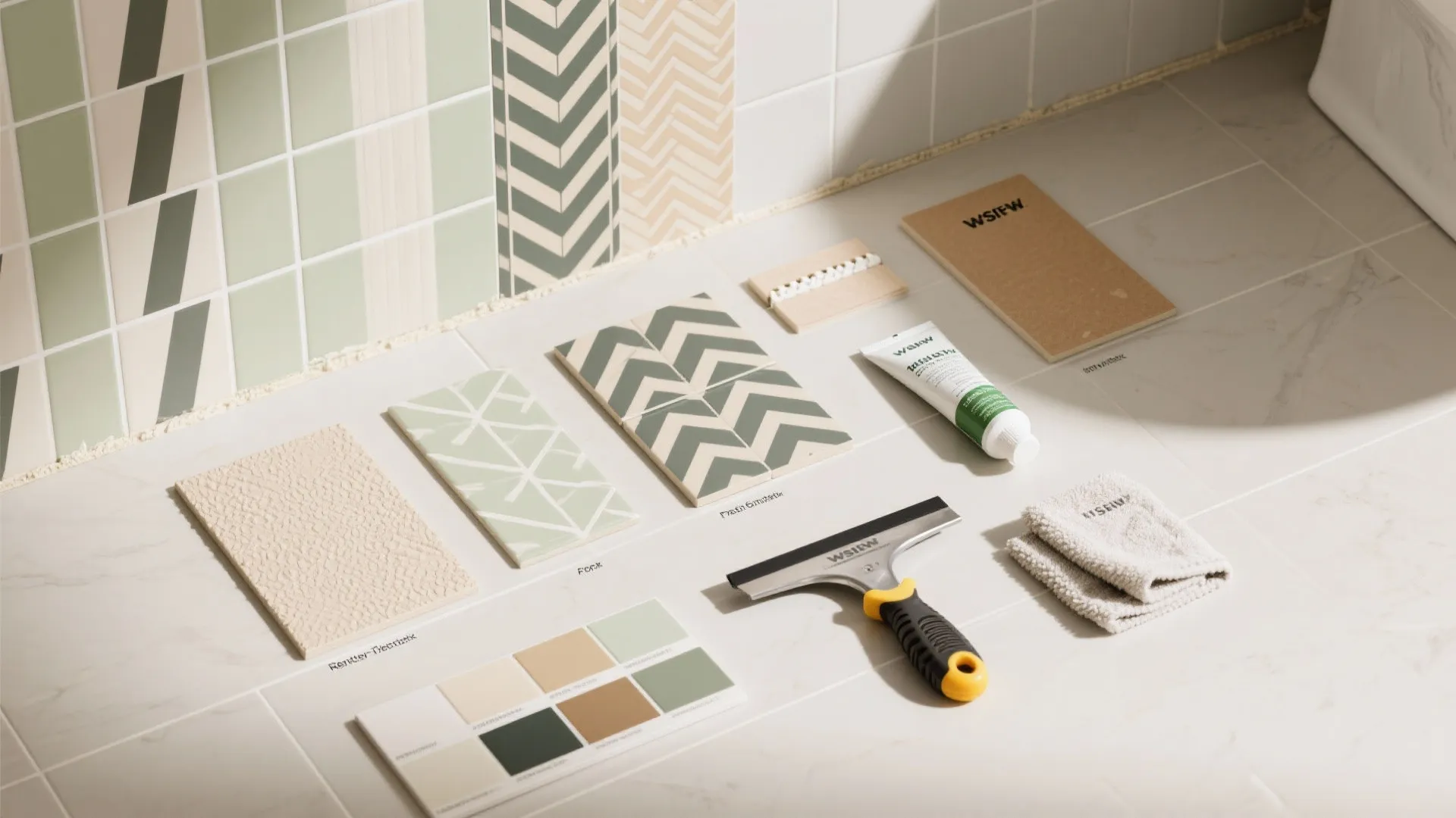 Peel-and-stick tiles and splash panels