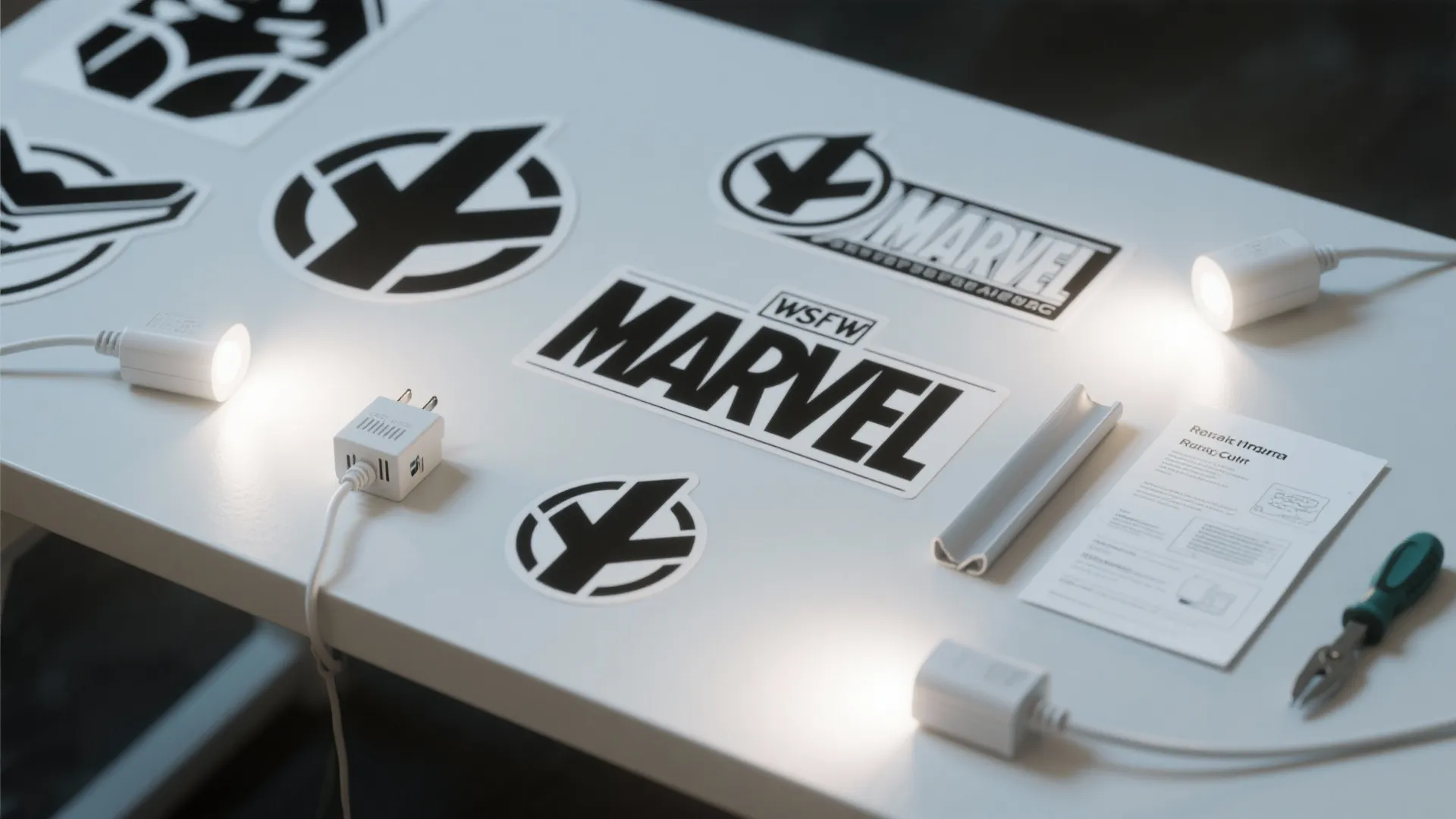 4. Install Peel-and-Stick LED Marvel Decals for Renters