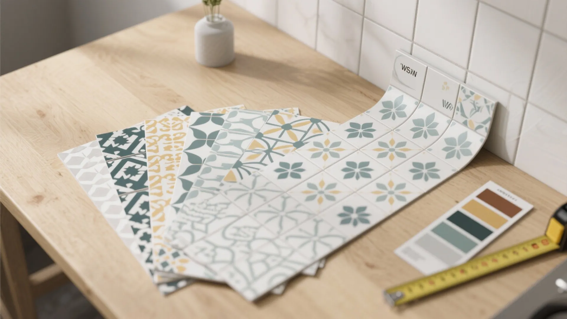 4. Patterned Peel-and-Stick for Budget and Renters