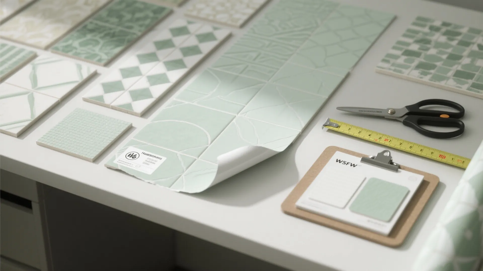 4. Quick cover: peel-and-stick wallpaper or decorative tiles