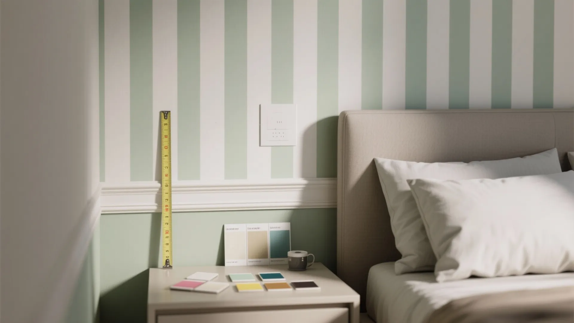 3. Peel-and-stick accent wall with trim details