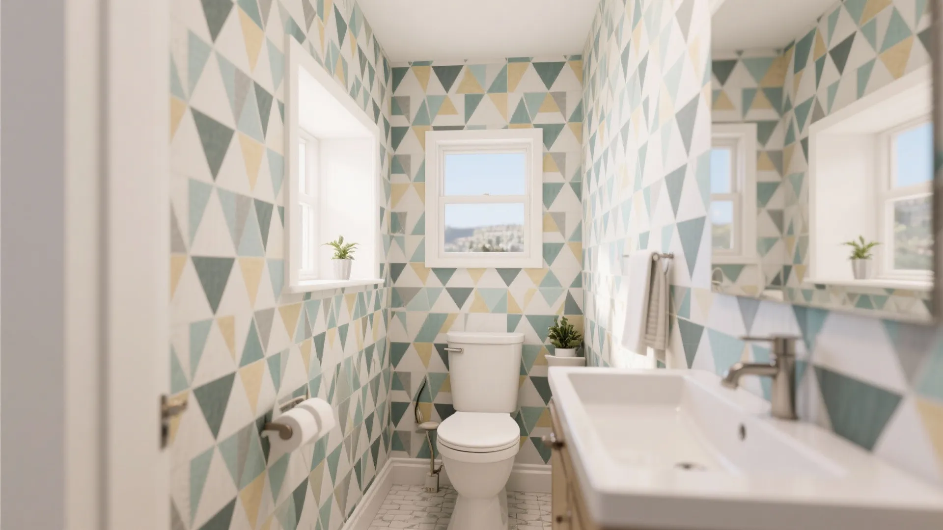 1. Peel-and-stick wallpaper magic