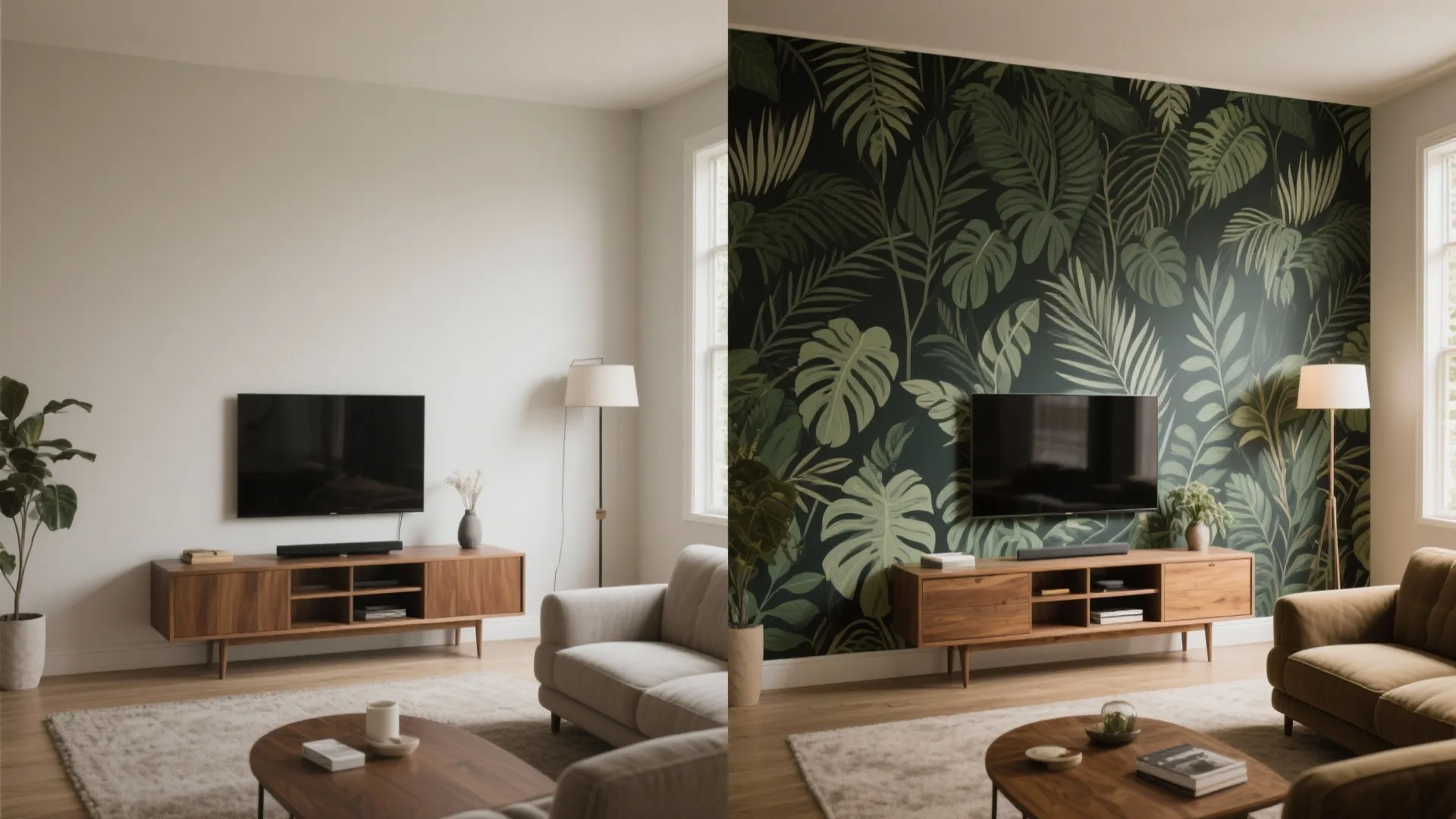 Peel-and-Stick Accent Wall: Murals, Wood Slats, or Molding