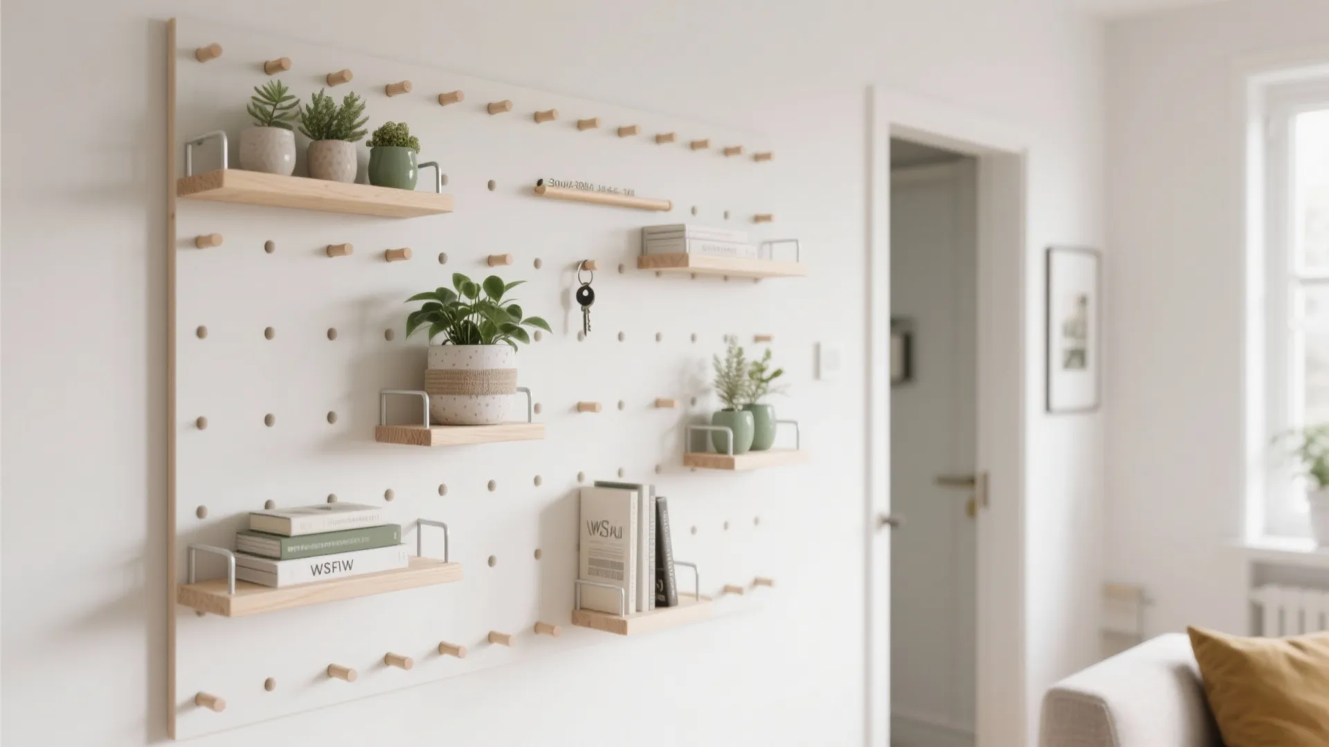 3) Modular Wood Grid + Peg System for Micro-Storage