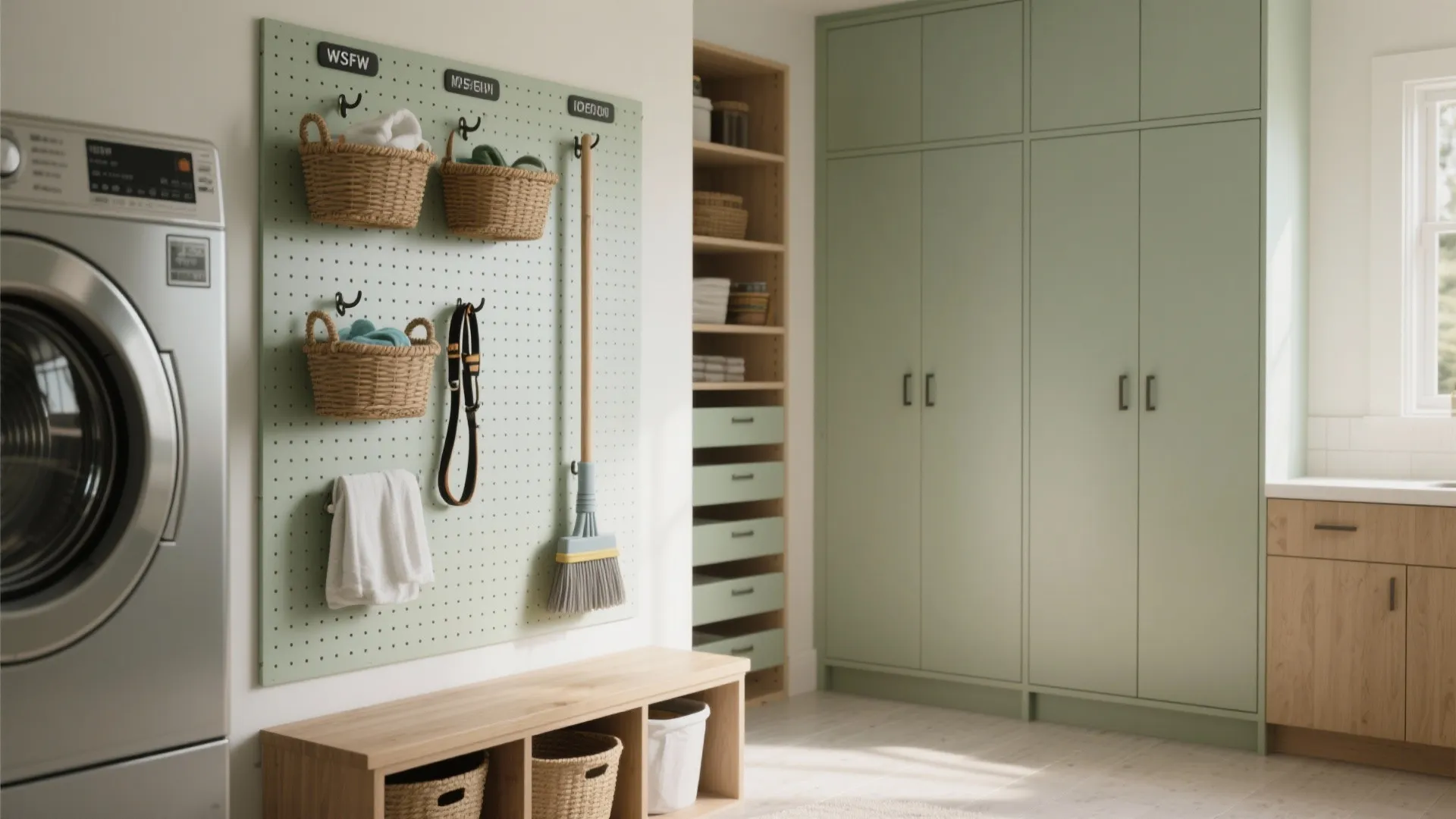 3. Vertical organization and pegboard walls