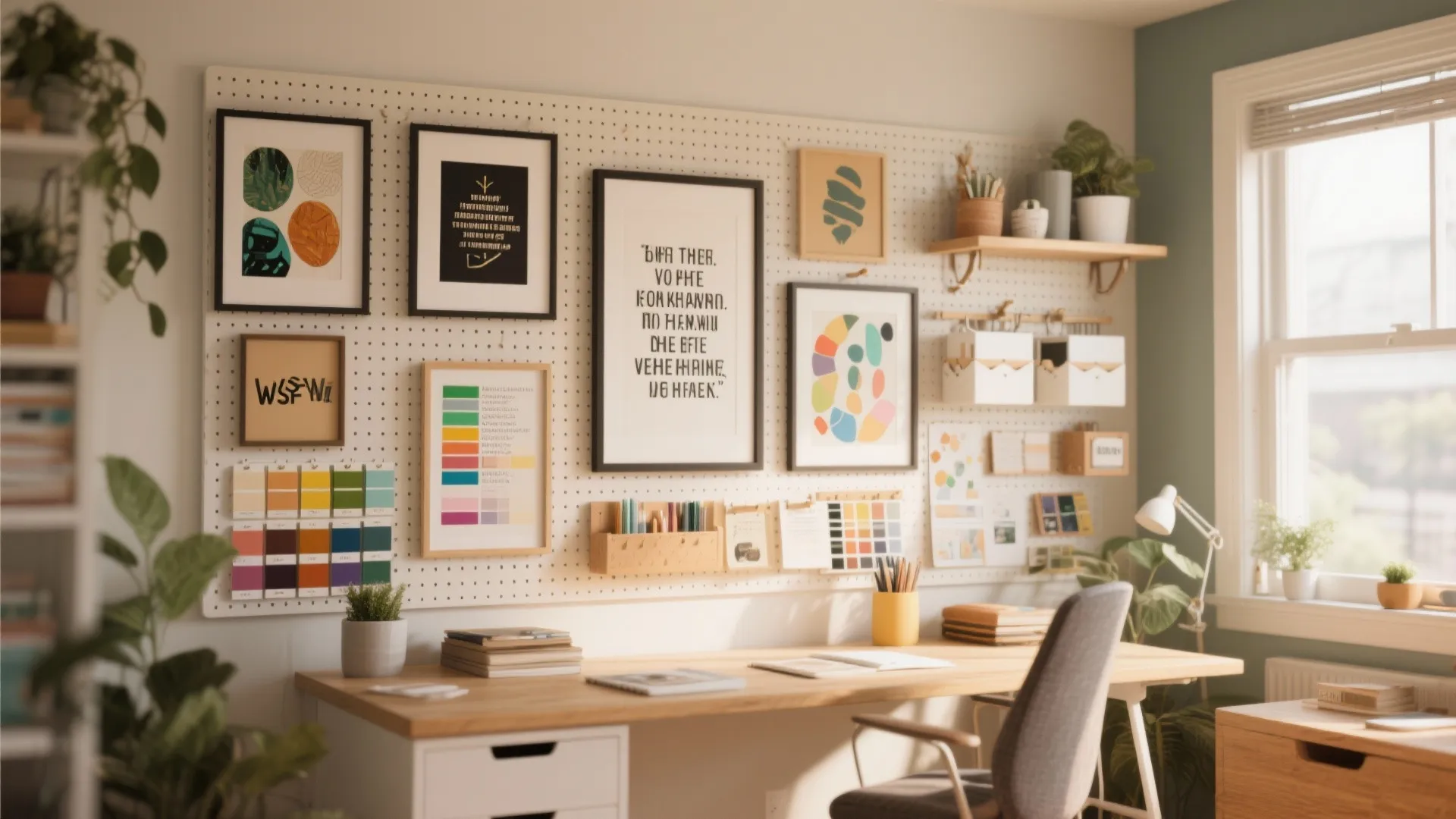 2. Pegboard Art Wall